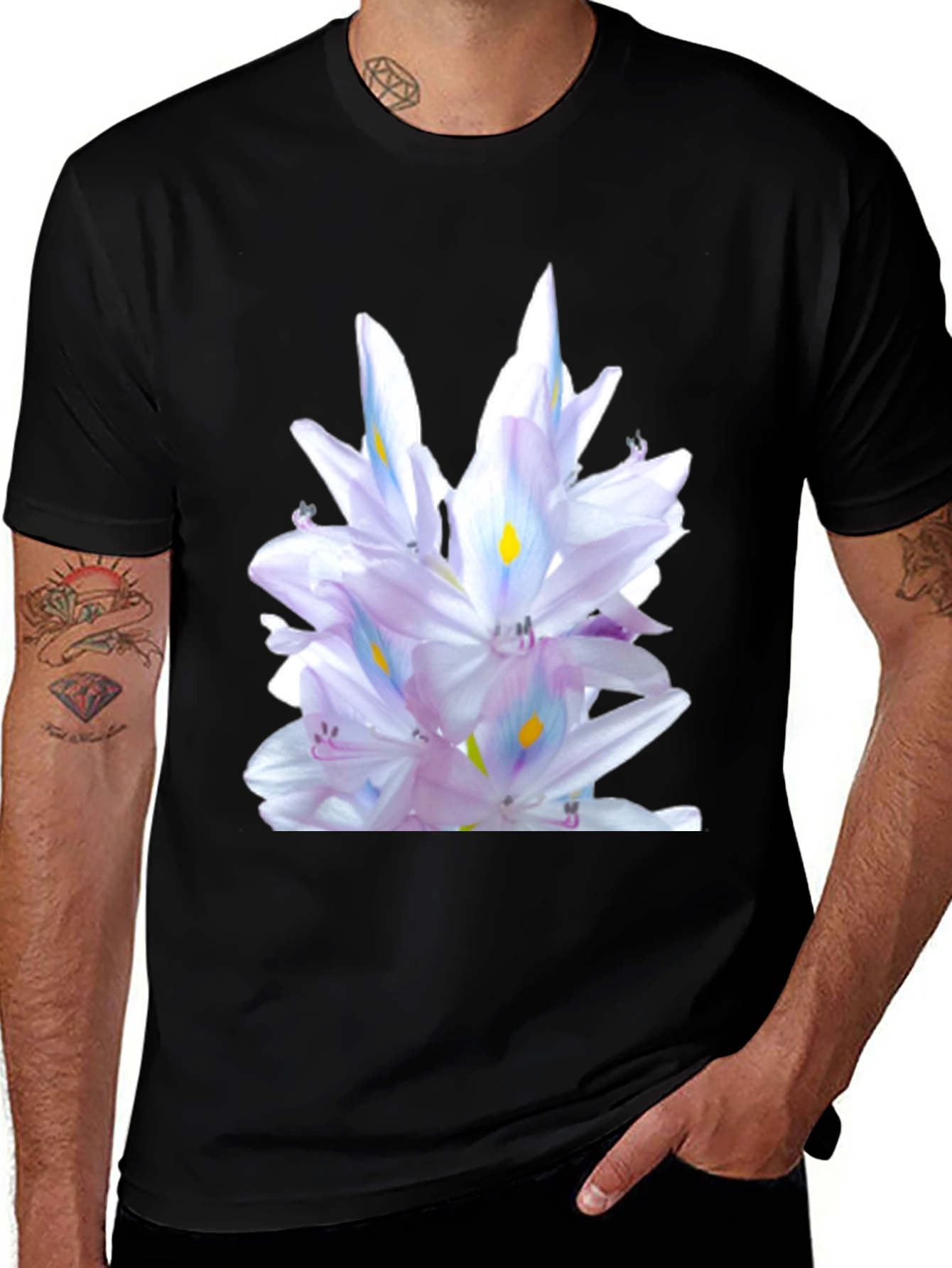 Variant 23 of Floral Graphic Black T-Shirt