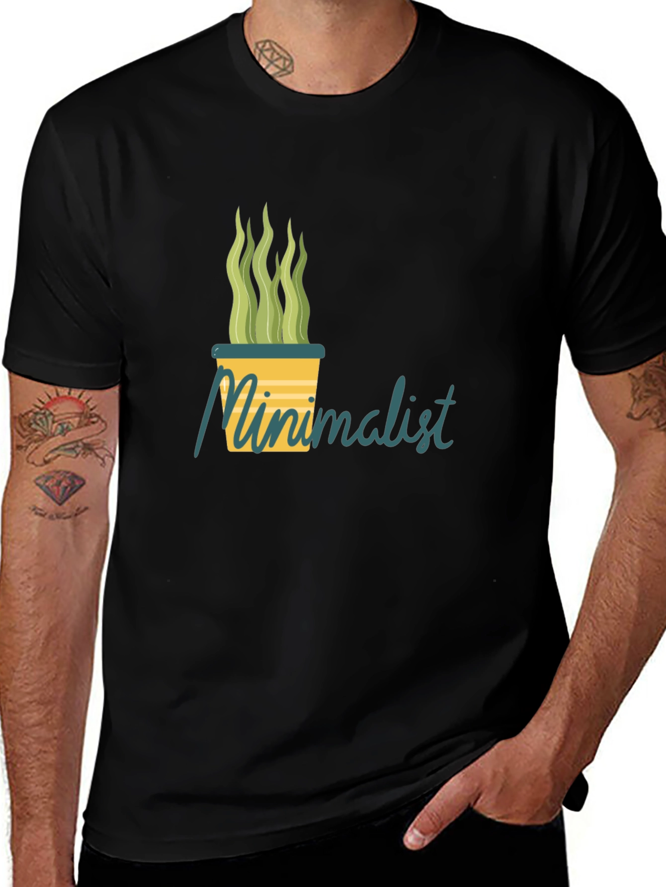 Variant 30 of Minimalist Potted Plant Graphic T-Shirt