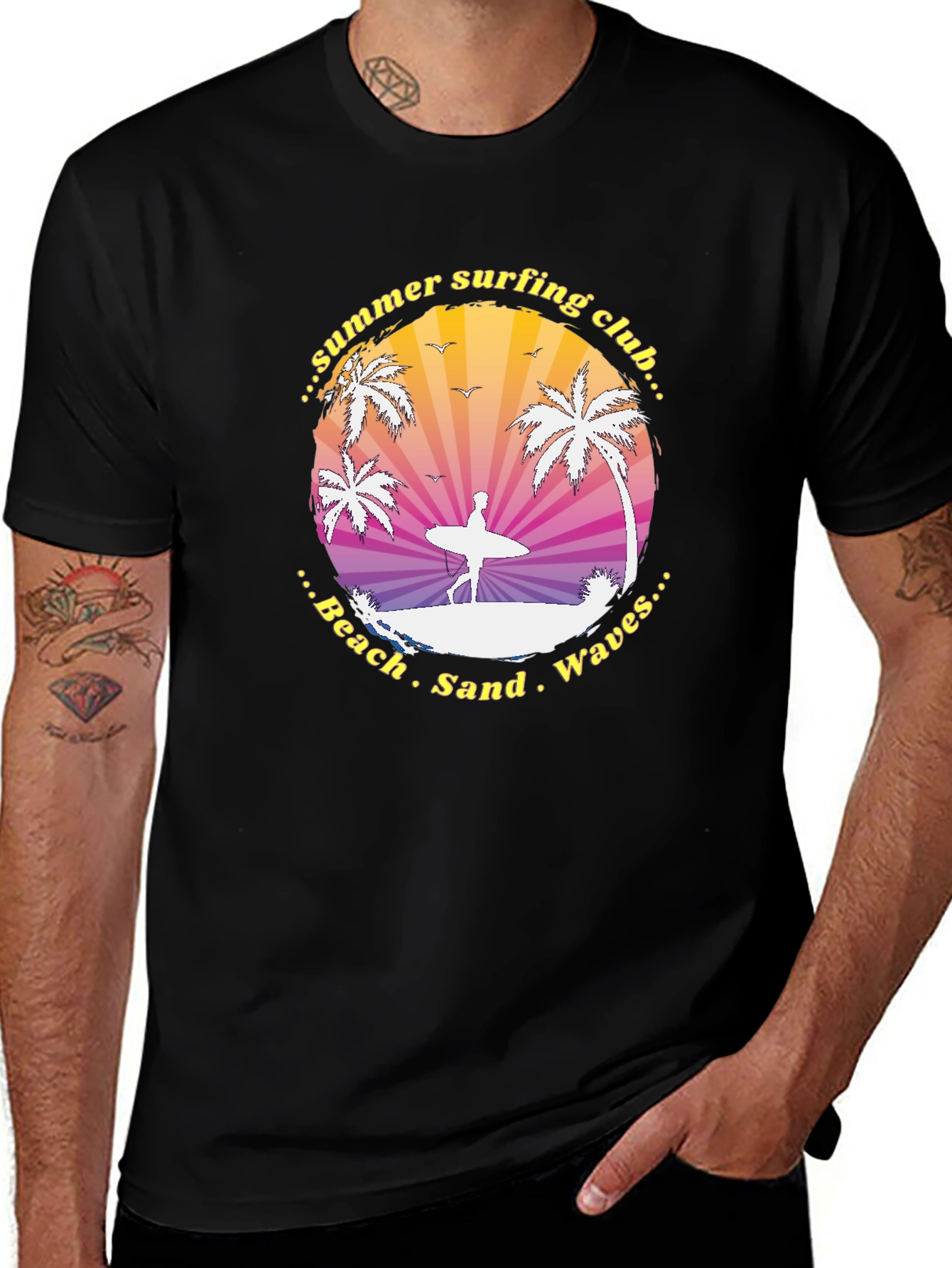 Variant 22 of Summer Surfing Club Graphic T-Shirt - Beach Vibes