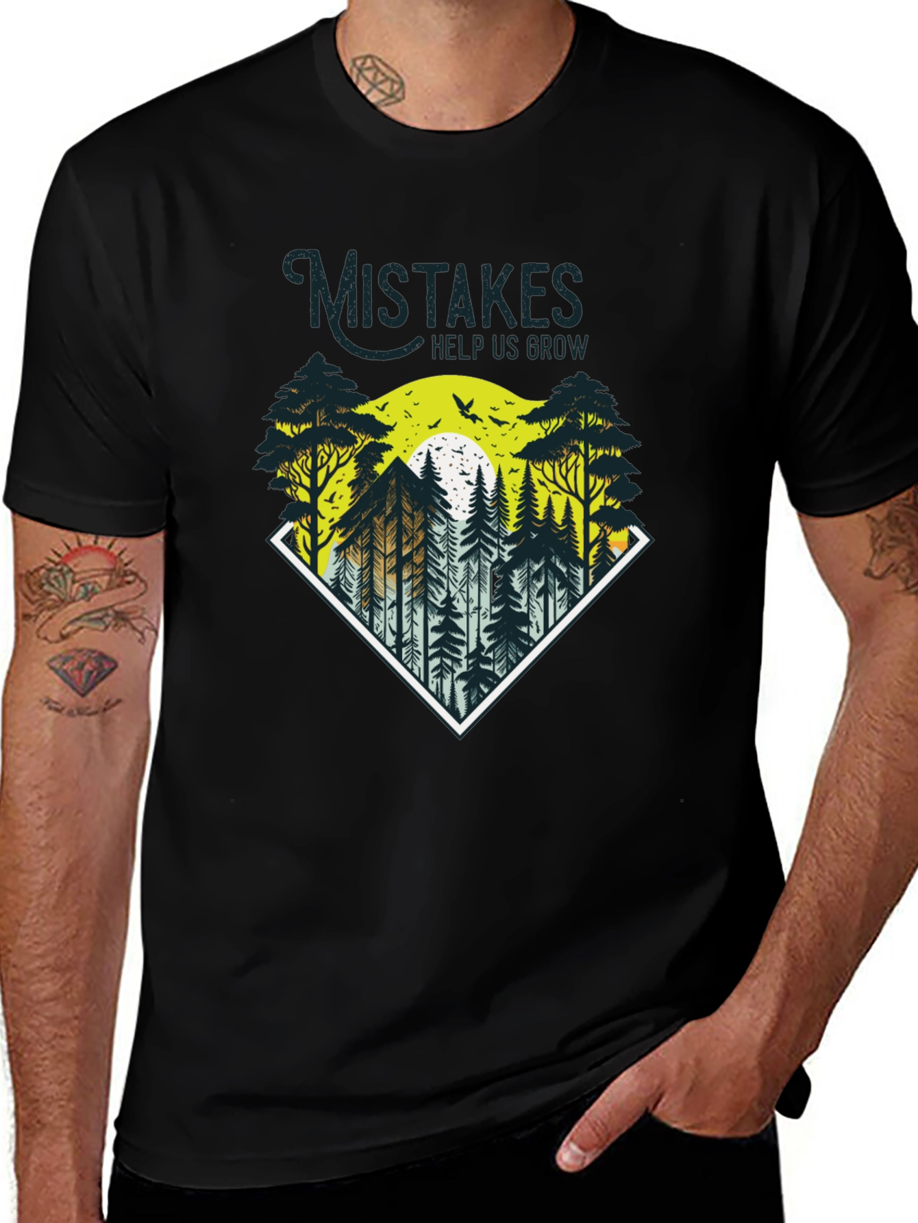 Variant 18 of Motivational 'Mistakes Help Us Grow' Graphic Tee