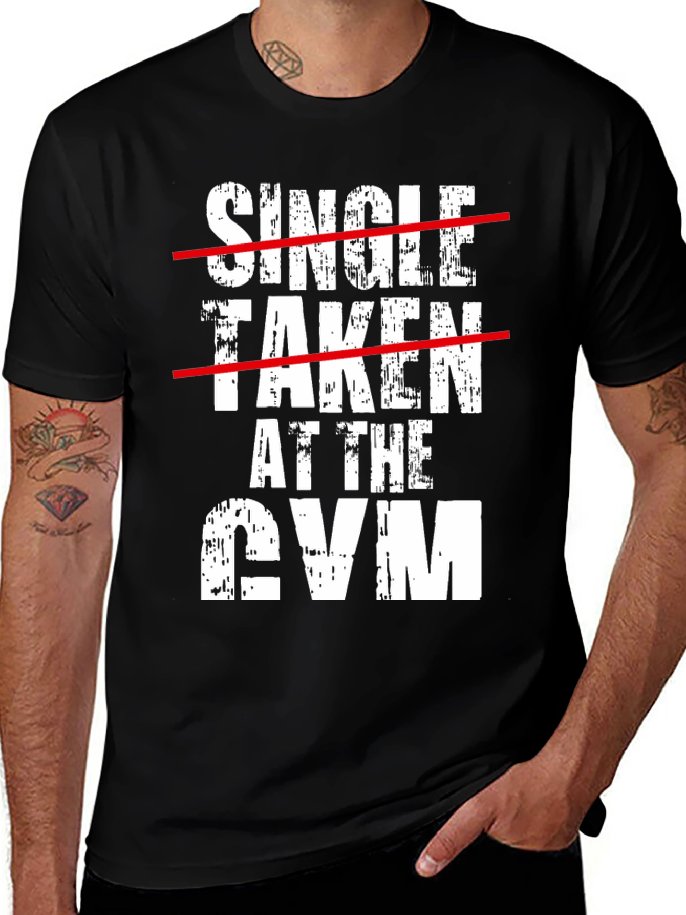 Variant 22 of Single Taken At The Gym Black T-Shirt