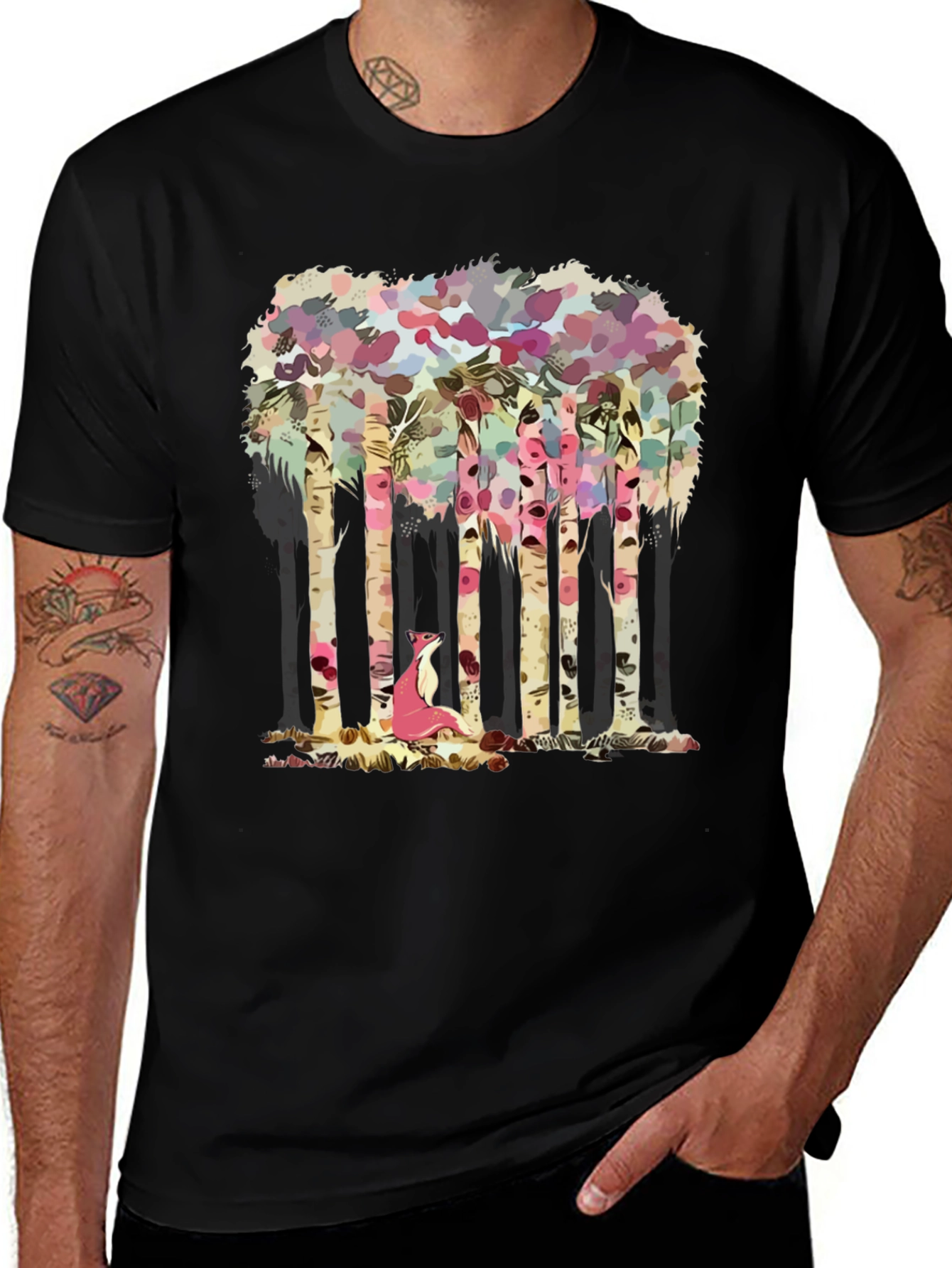 Birch Forest Fox Graphic Tee