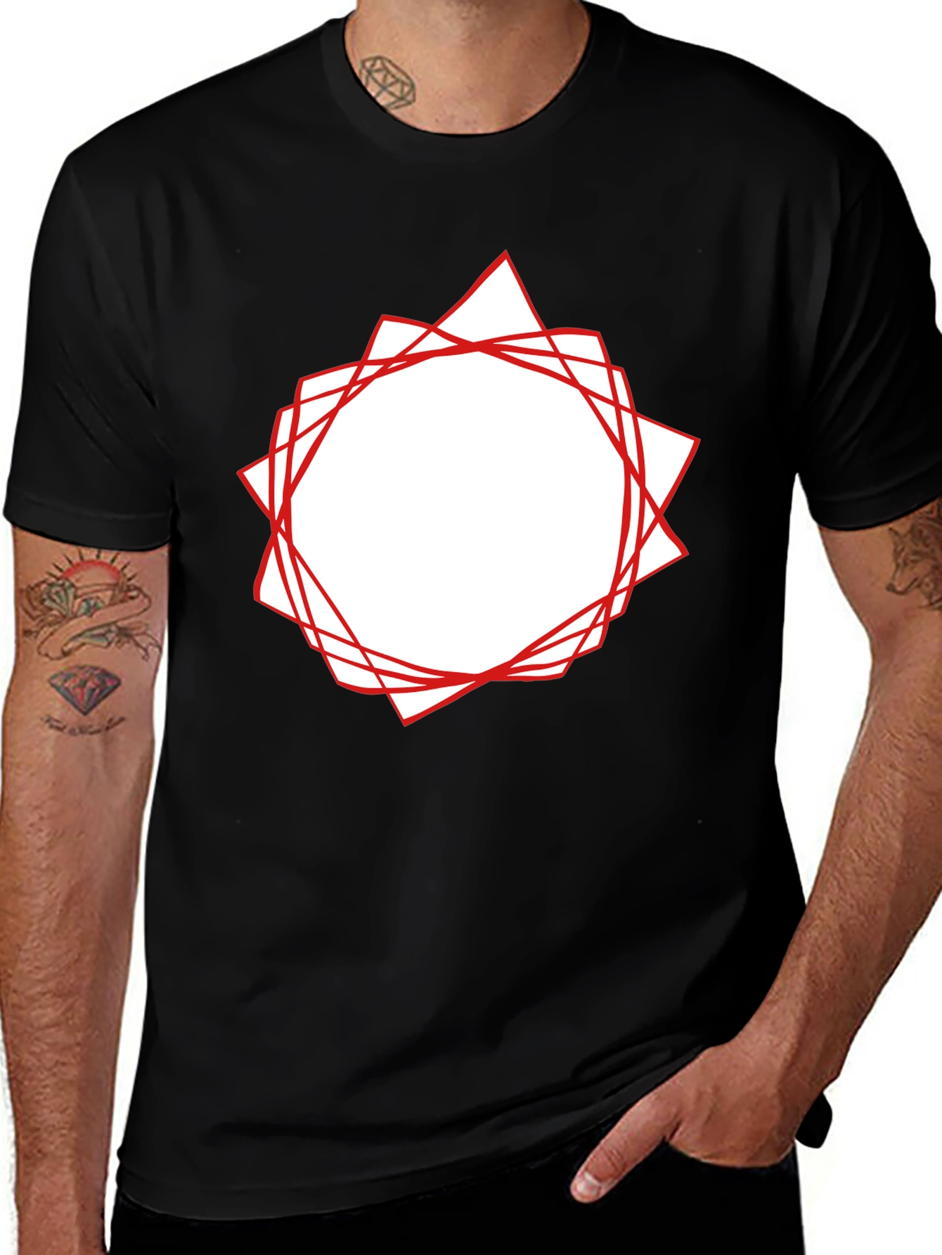 Variant 21 of Geometric Star T-Shirt - Modern Casual Style
