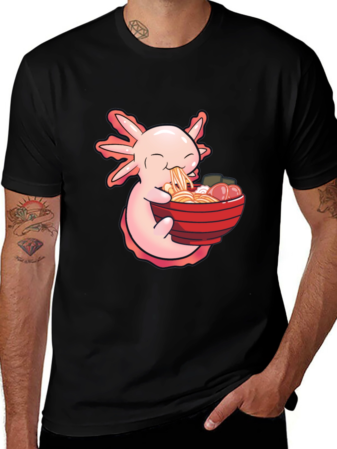 Variant 6 of Axolotl Ramen Black T-Shirt