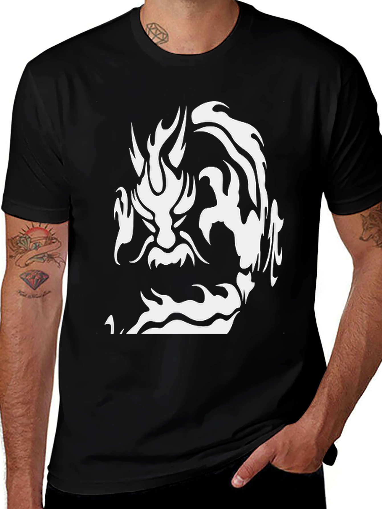 Variant 16 of Dragon Graphic Black T-Shirt - Bold Style