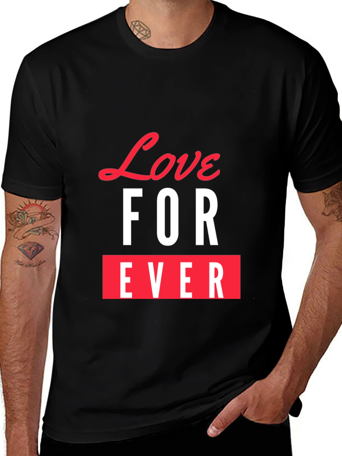 Variant 27 of Love Forever Graphic Tee - Stylish Black T-Shirt