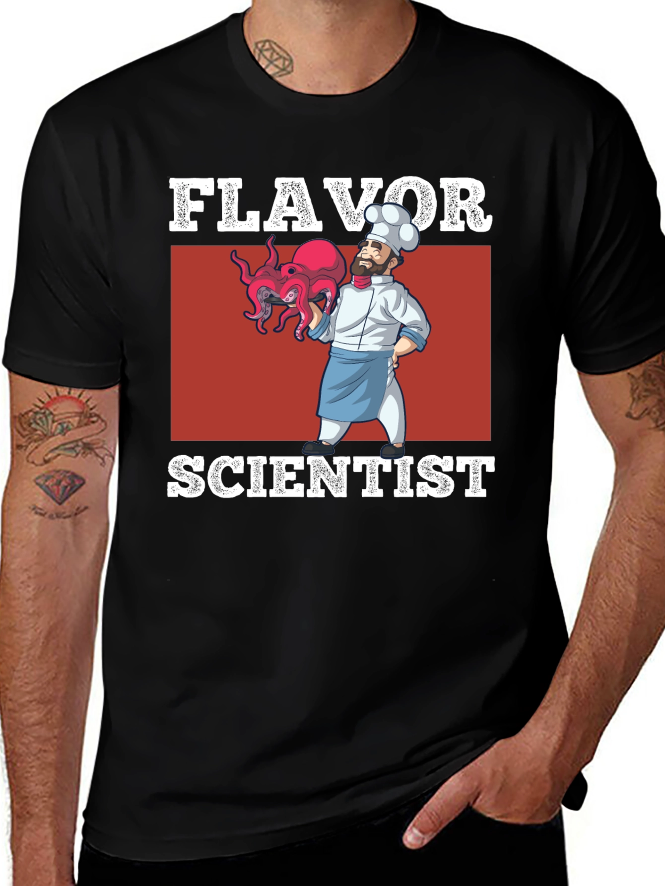 Flavor Scientist T-Shirt - Chef Octopus Design