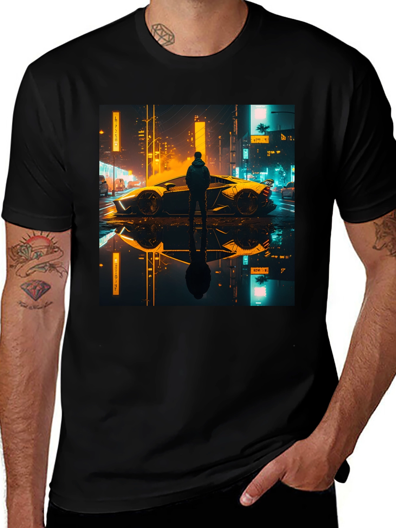 Variant 27 of Cyberpunk Car Graphic T-Shirt