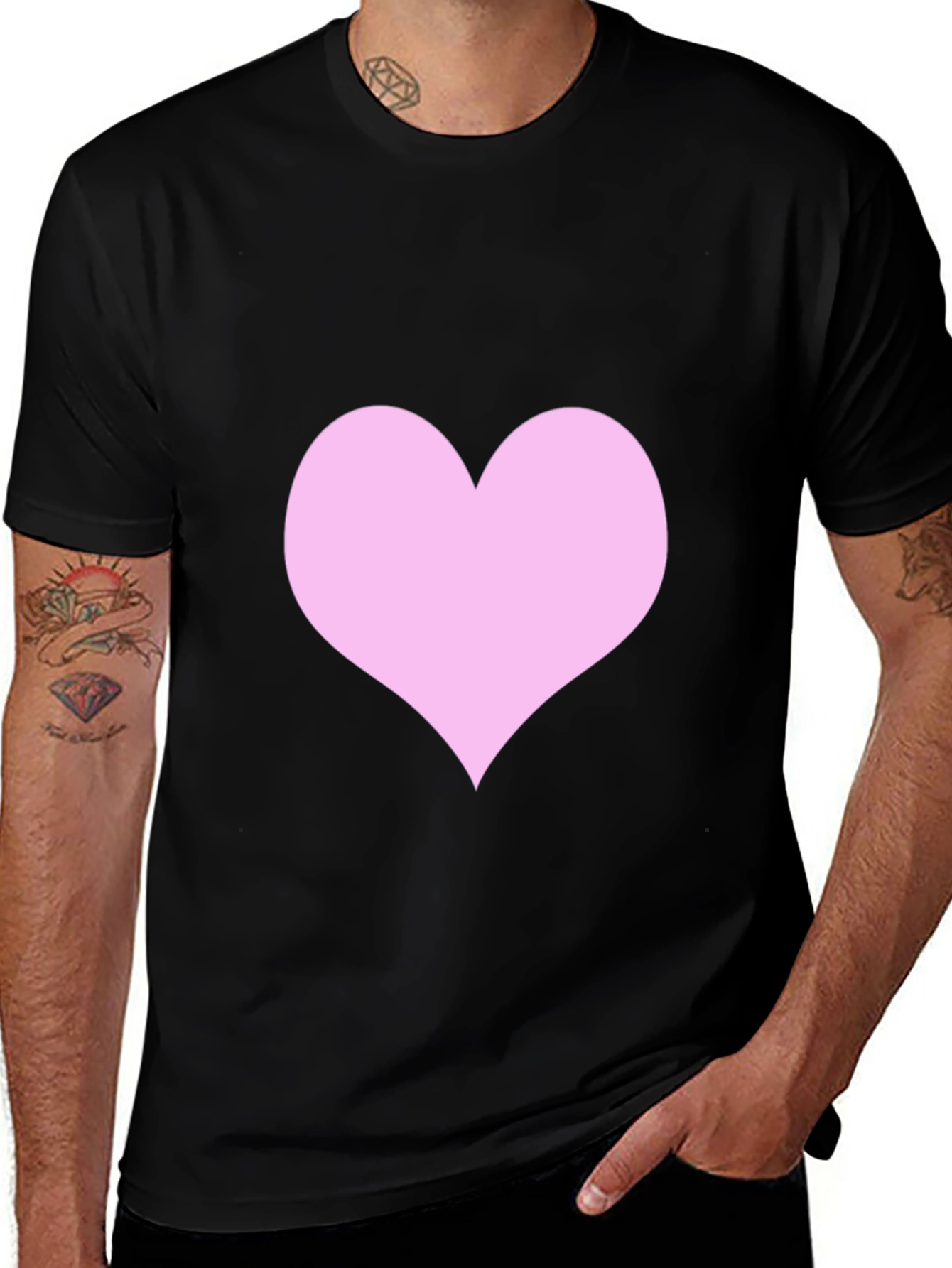 Variant 30 of Heart Graphic Black T-Shirt