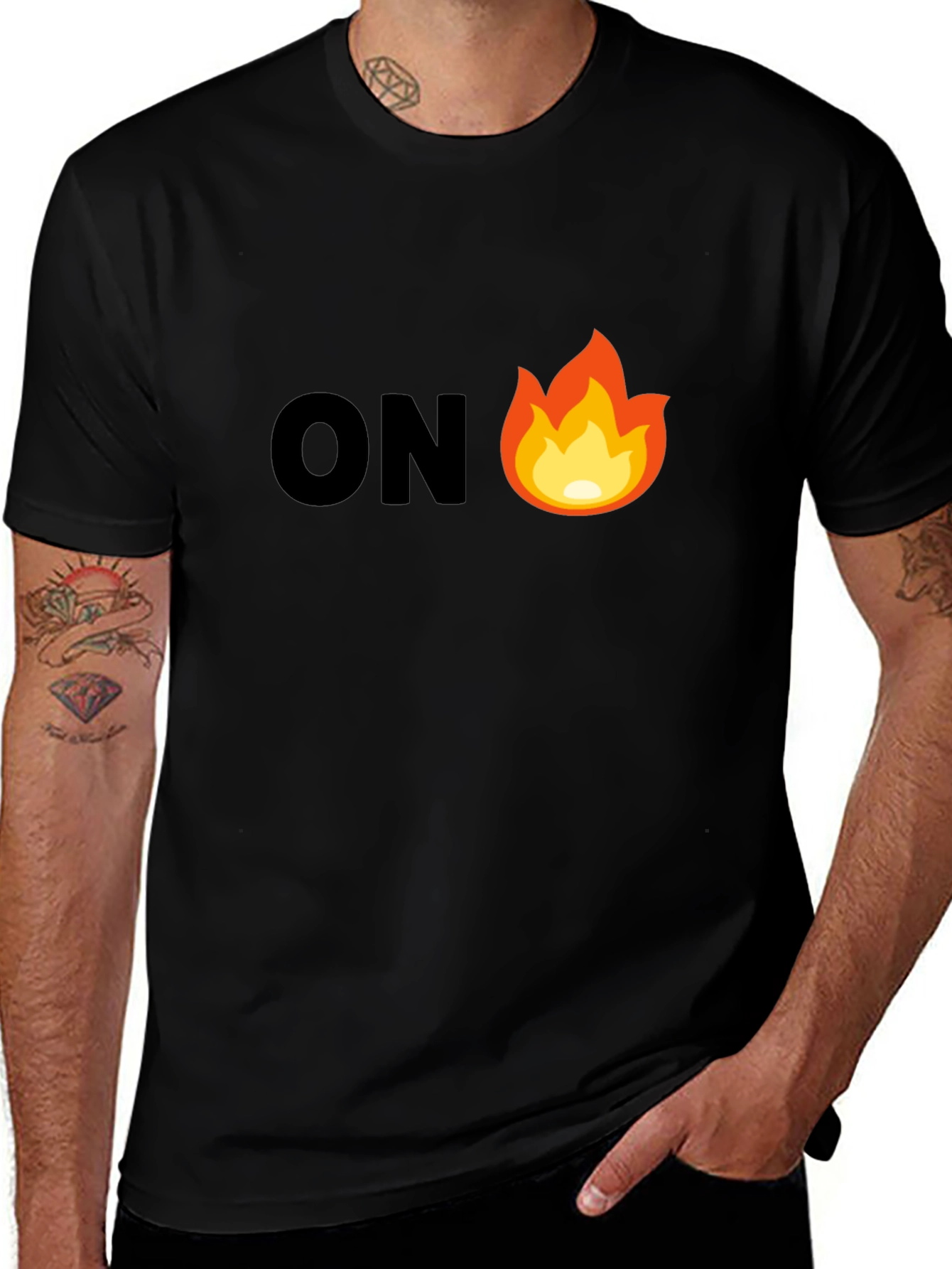 Variant 27 of On Fire Graphic Tee - Men's Black T-Shirt