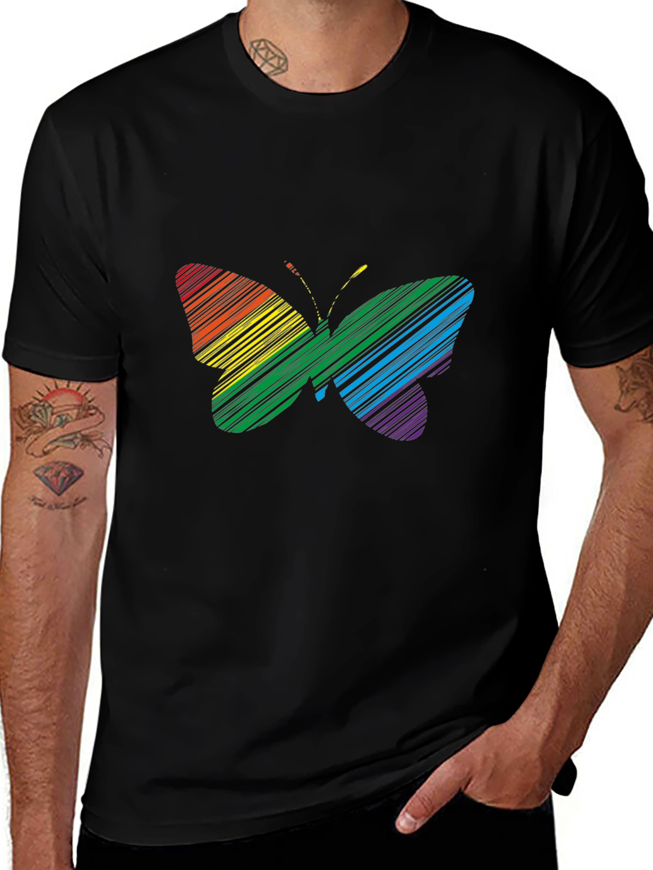 Variant 6 of Rainbow Butterfly Graphic Tee