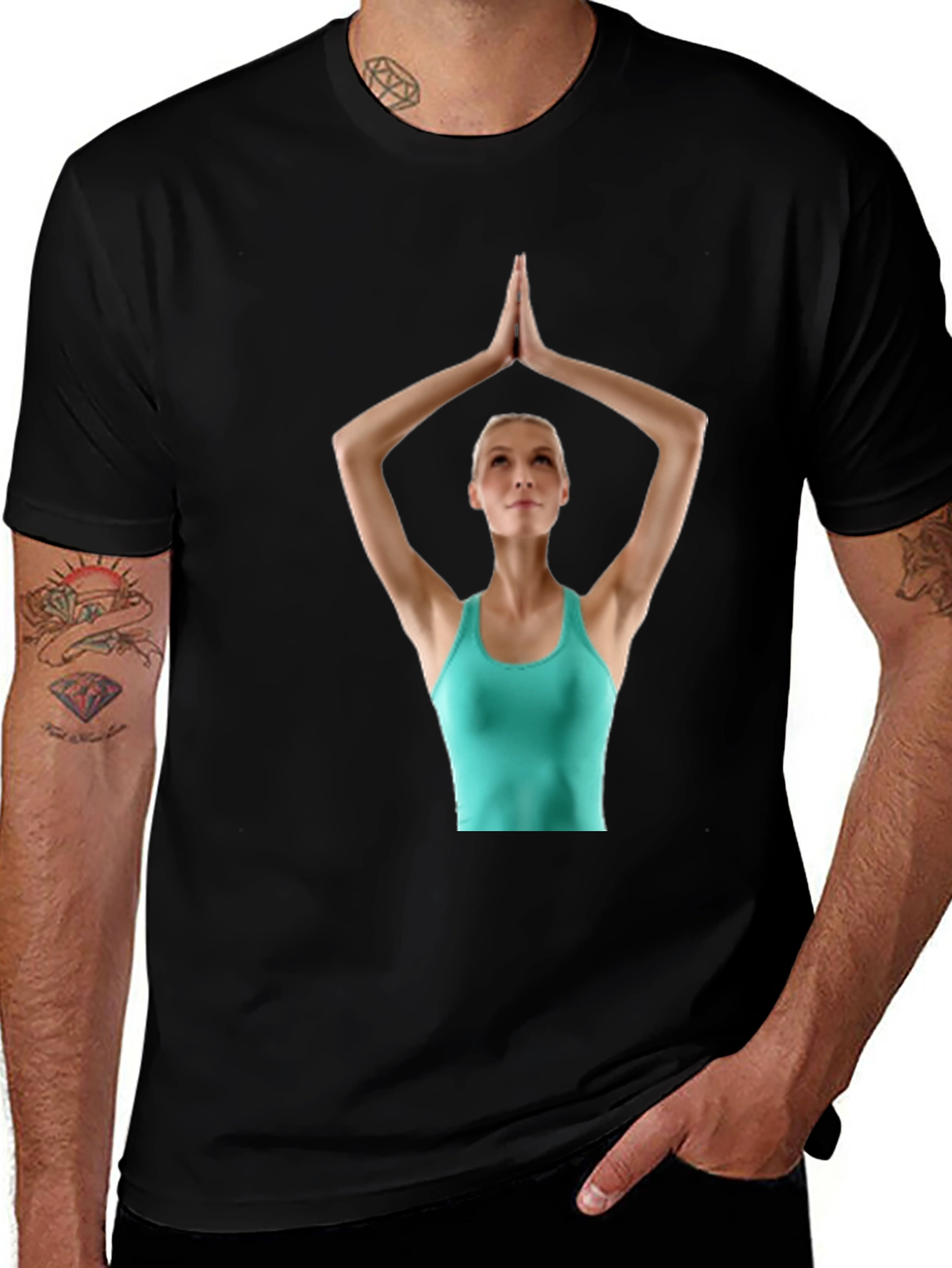 Variant 30 of Yoga Pose Graphic Black T-Shirt