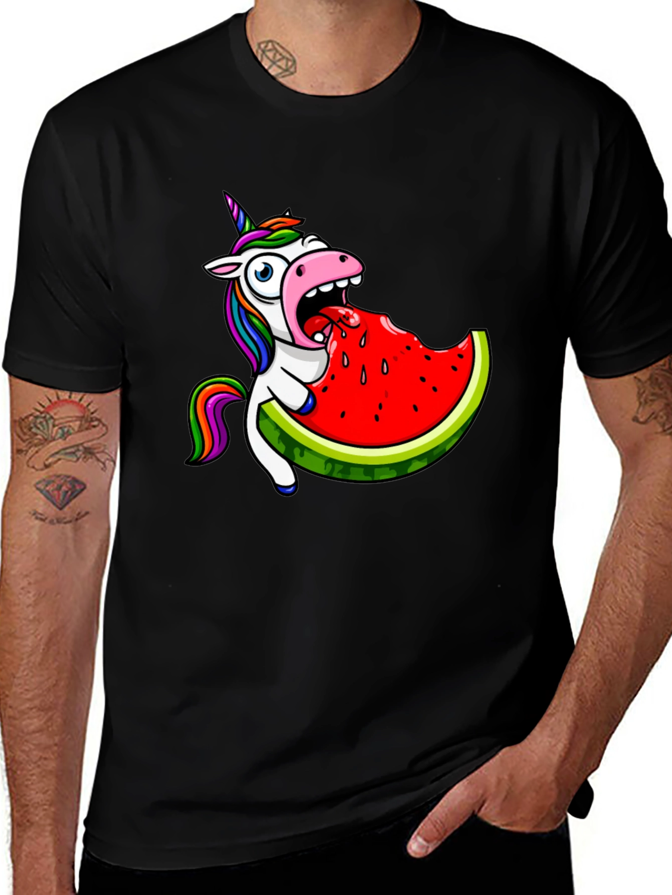 Variant 30 of Unicorn Eating Watermelon Graphic Tee