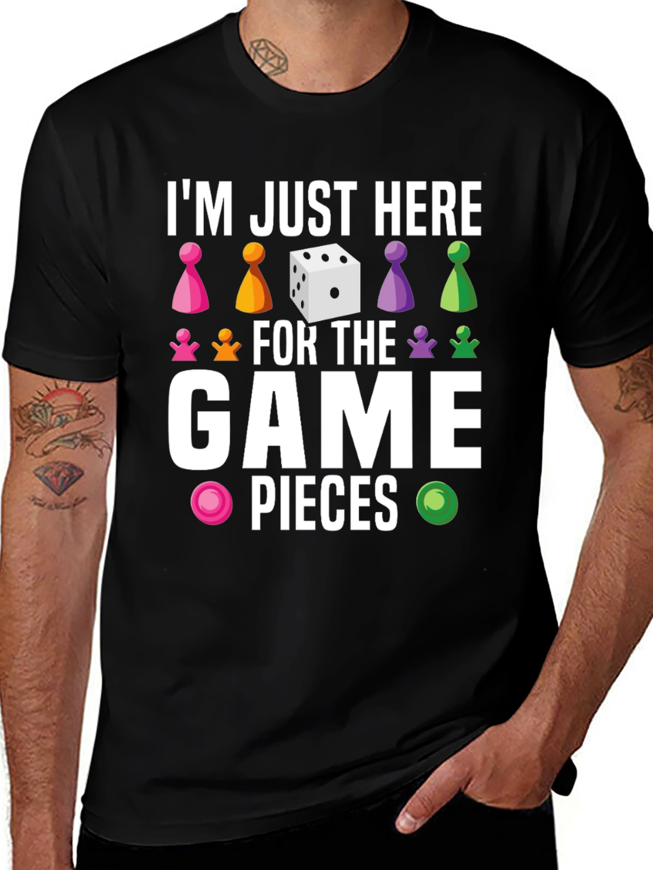 Variant 14 of I'm Just Here for the Game Pieces - Graphic Tee