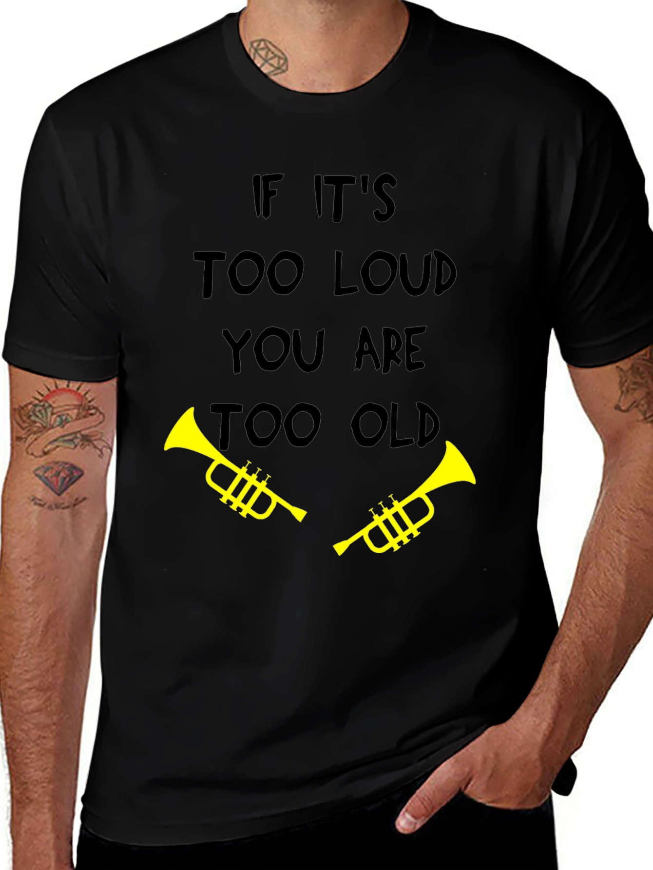 Variant 2 of Funny "Too Loud Too Old" Trumpet T-Shirt