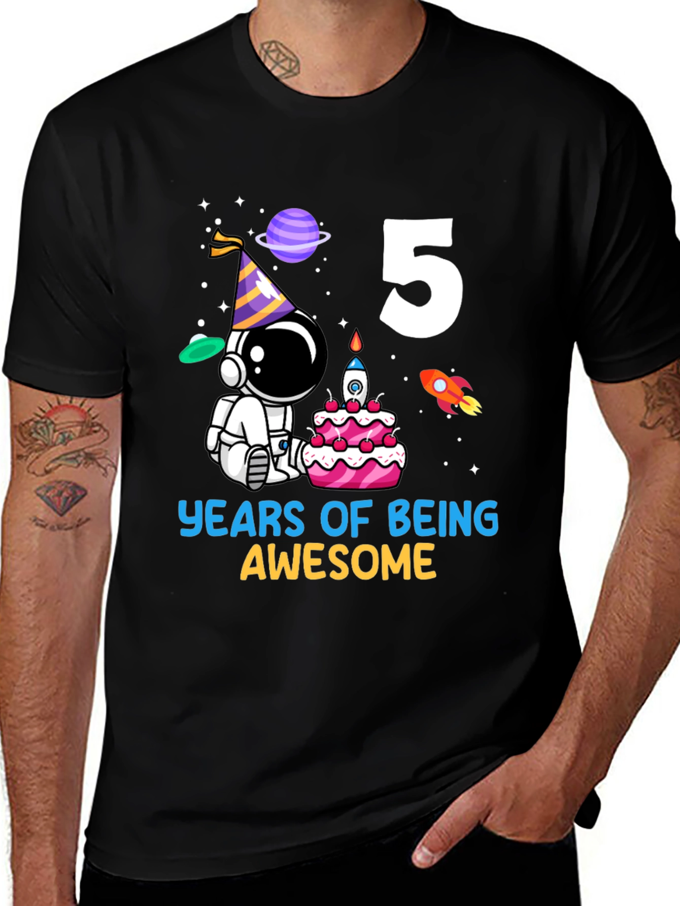 Variant 3 of Kids 5th Birthday Astronaut T-Shirt