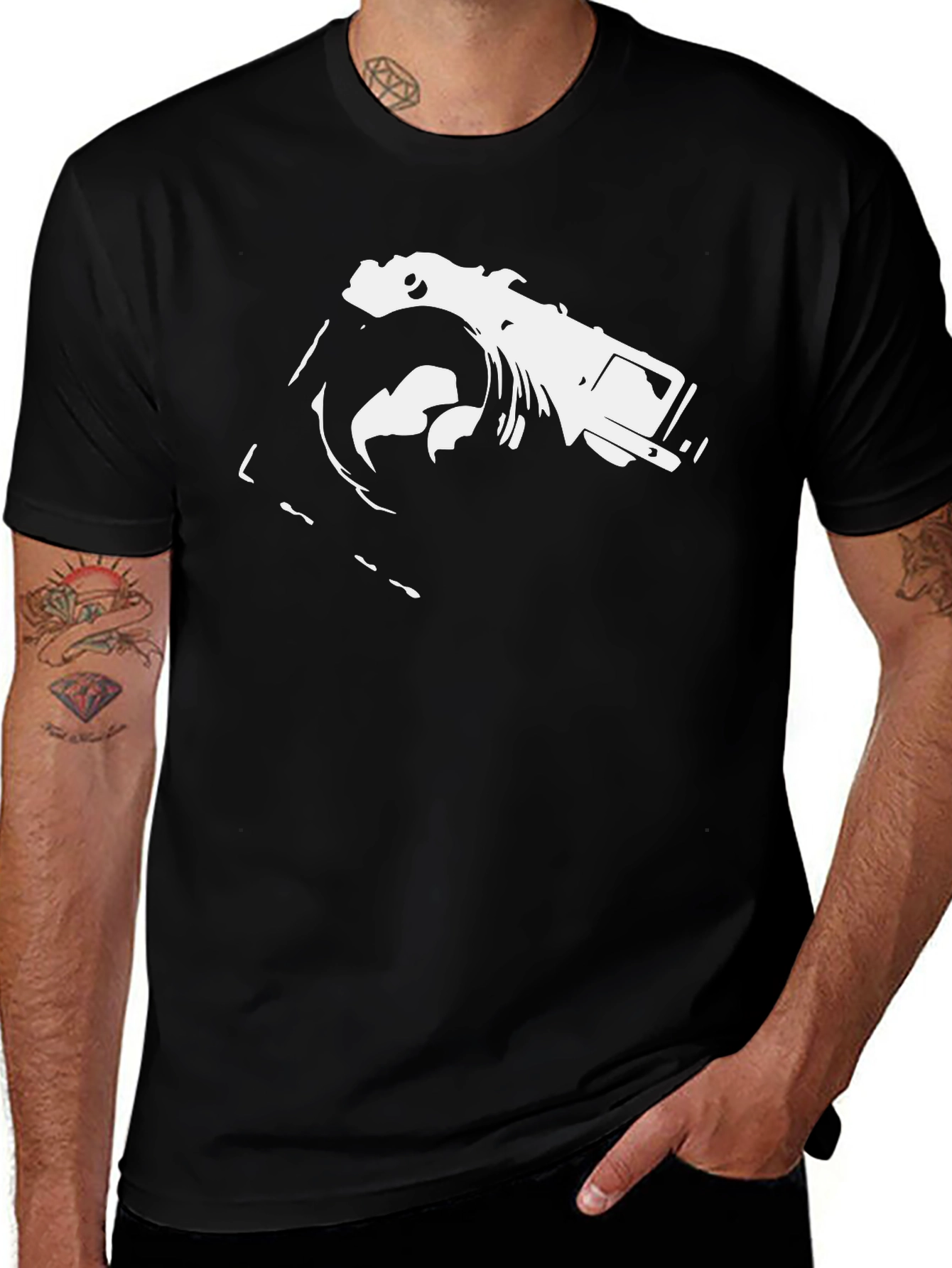 Variant 2 of Turntable Graphic T-Shirt - Black DJ Music Tee