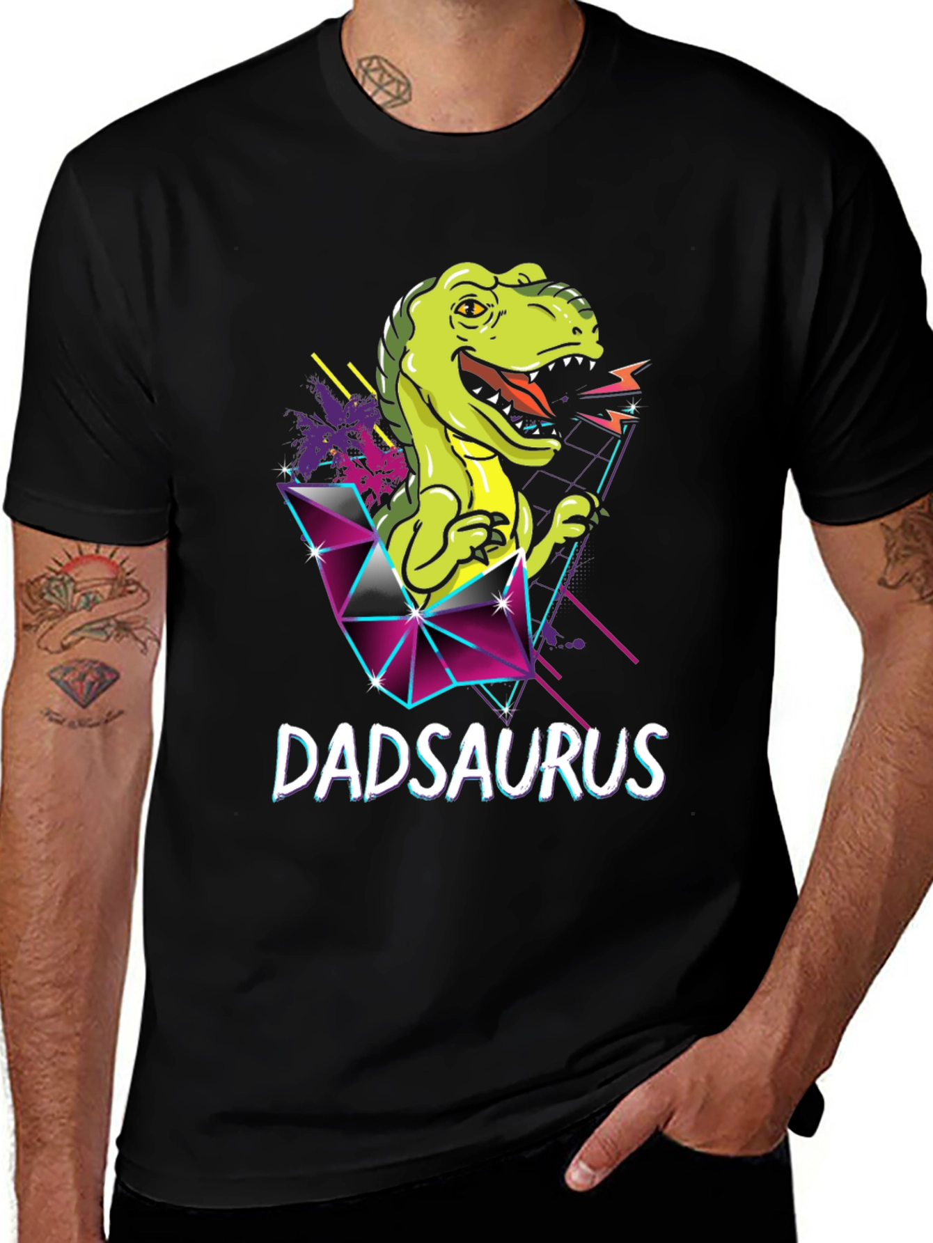 Variant 21 of Dadsaurus Dinosaur Graphic T-Shirt