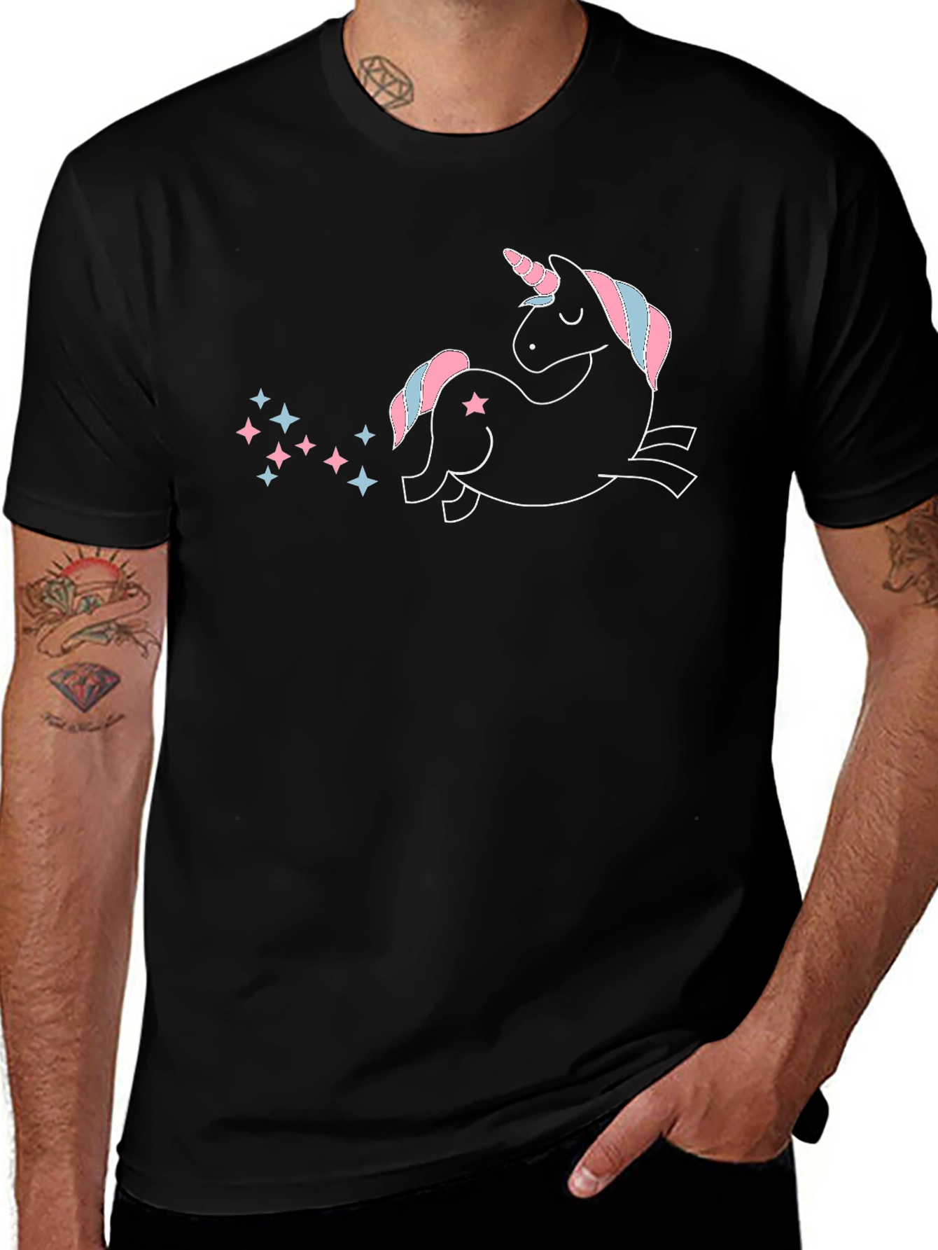 Variant 2 of Unicorn Star Trail Black T-Shirt
