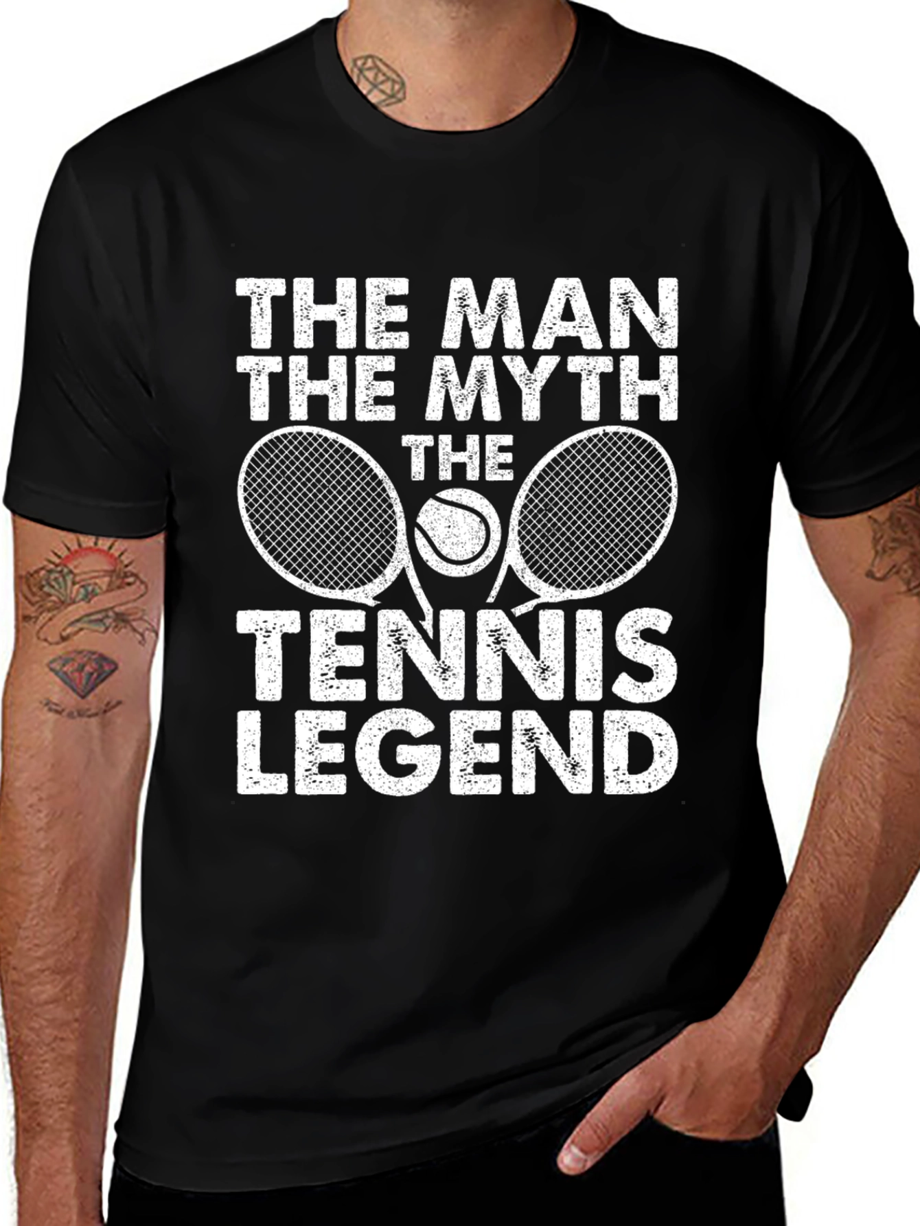 Variant 14 of Tennis Legend Graphic Tee - The Man, The Myth