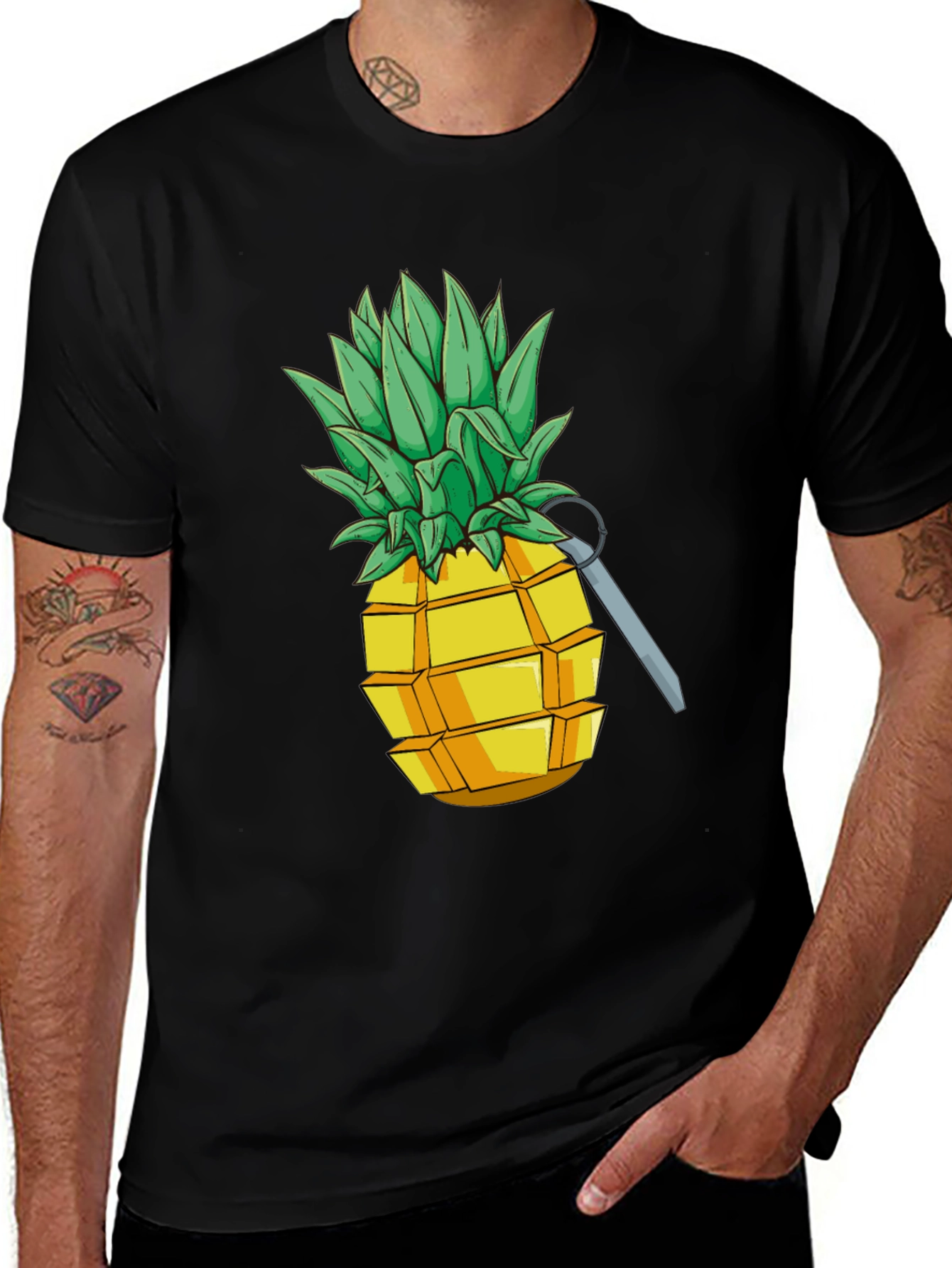 Variant 21 of Pineapple Grenade Funny Graphic Tee