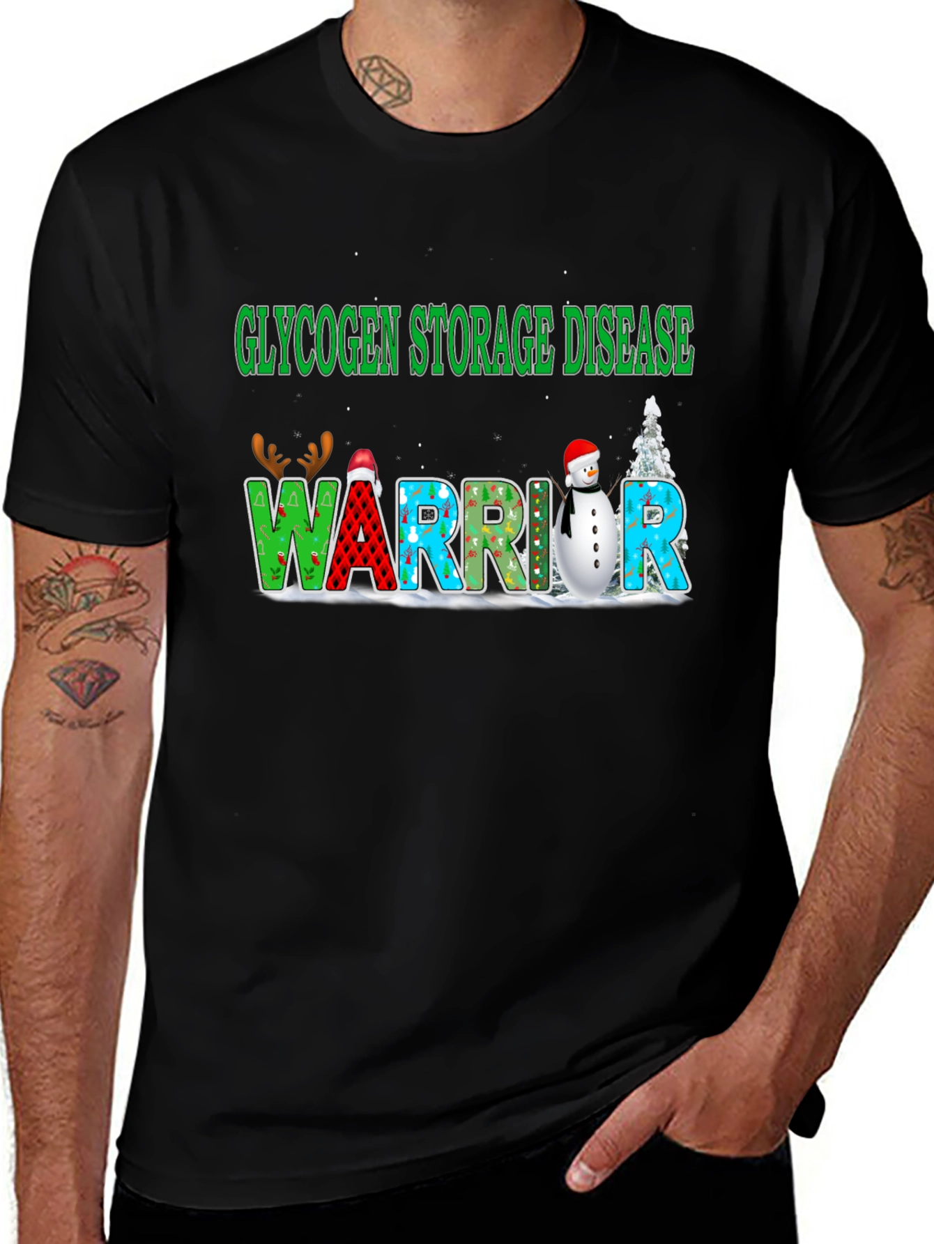 Variant 18 of Glycogen Storage Disease Warrior Christmas T-Shirt