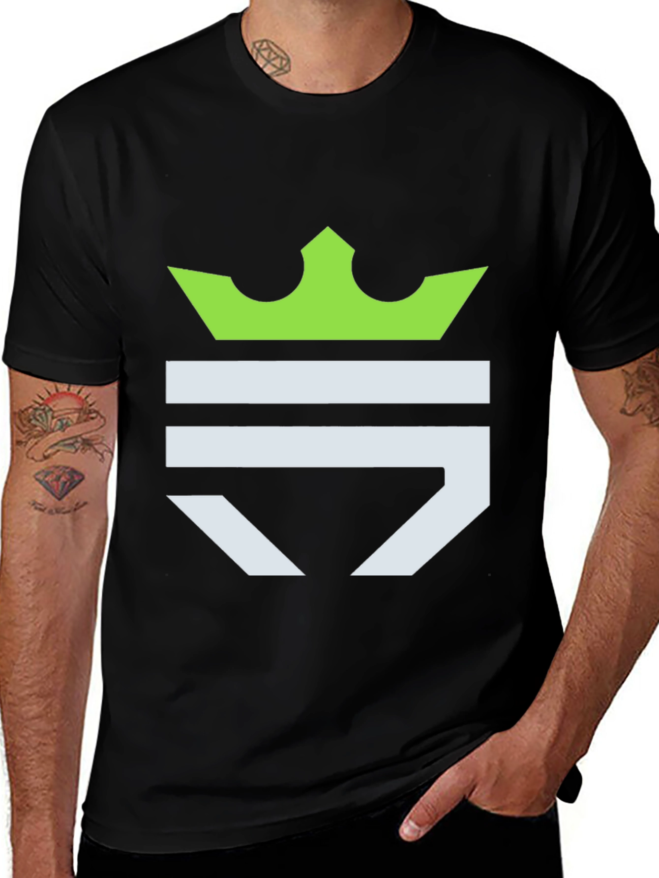 Variant 21 of Modern Crown Logo Black T-Shirt