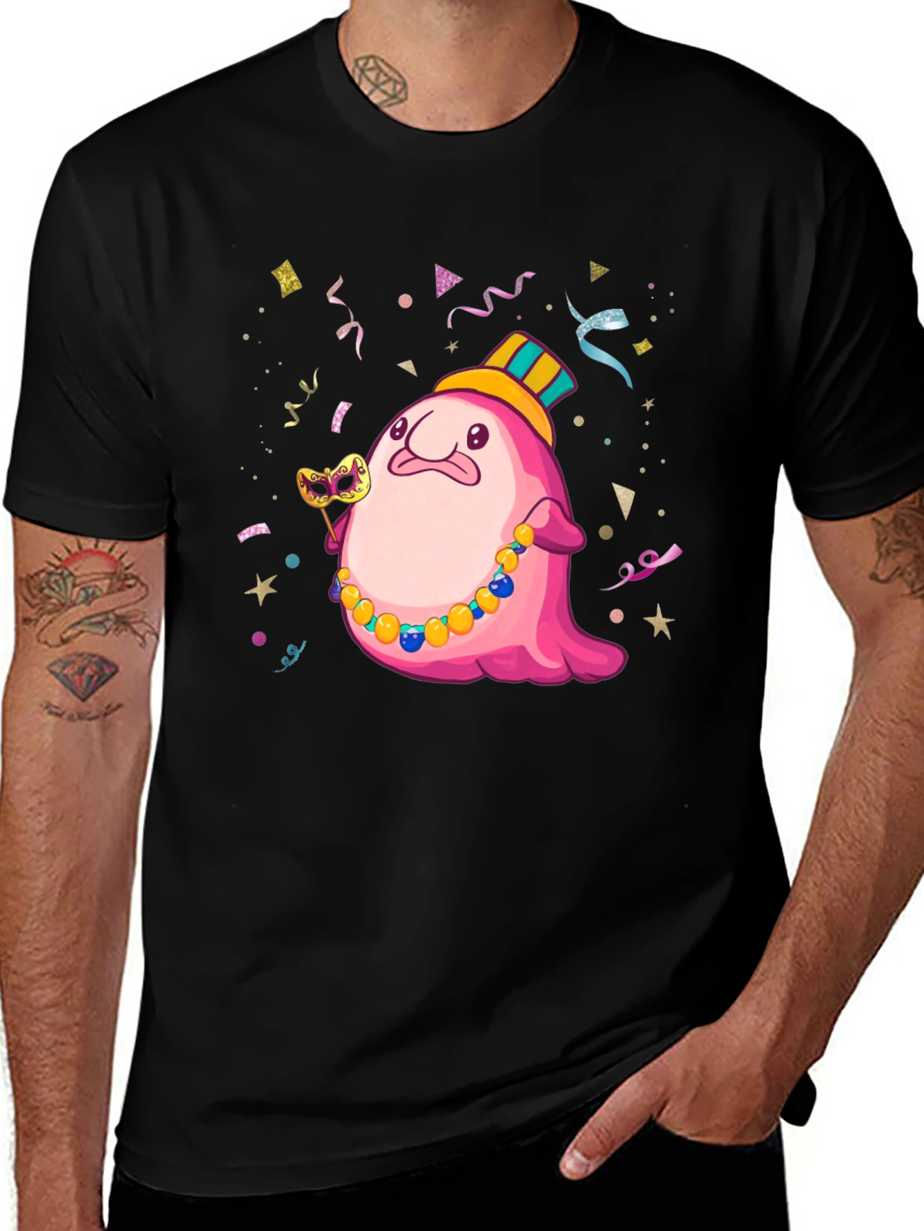 Variant 8 of Funny Blobfish Mardi Gras Party T-Shirt