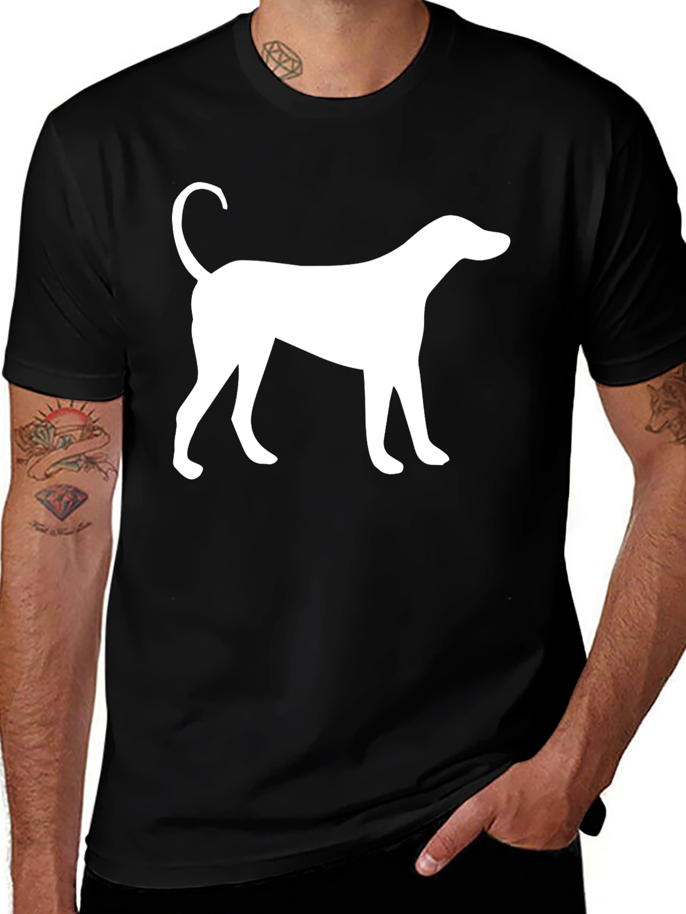 Variant 20 of Dog Silhouette T-Shirt - Classic Black Tee