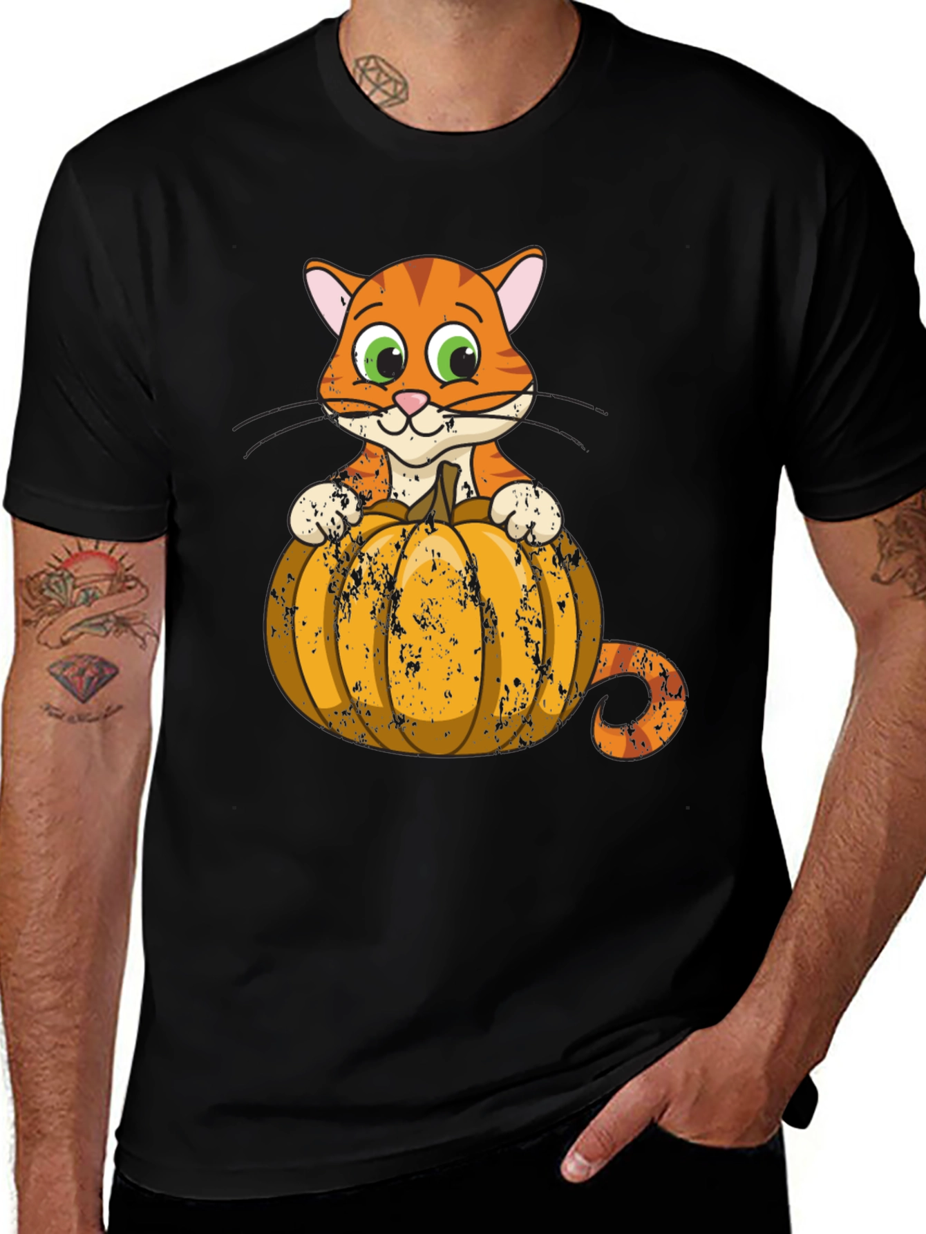 Variant 28 of Cute Cat Pumpkin Halloween T-Shirt