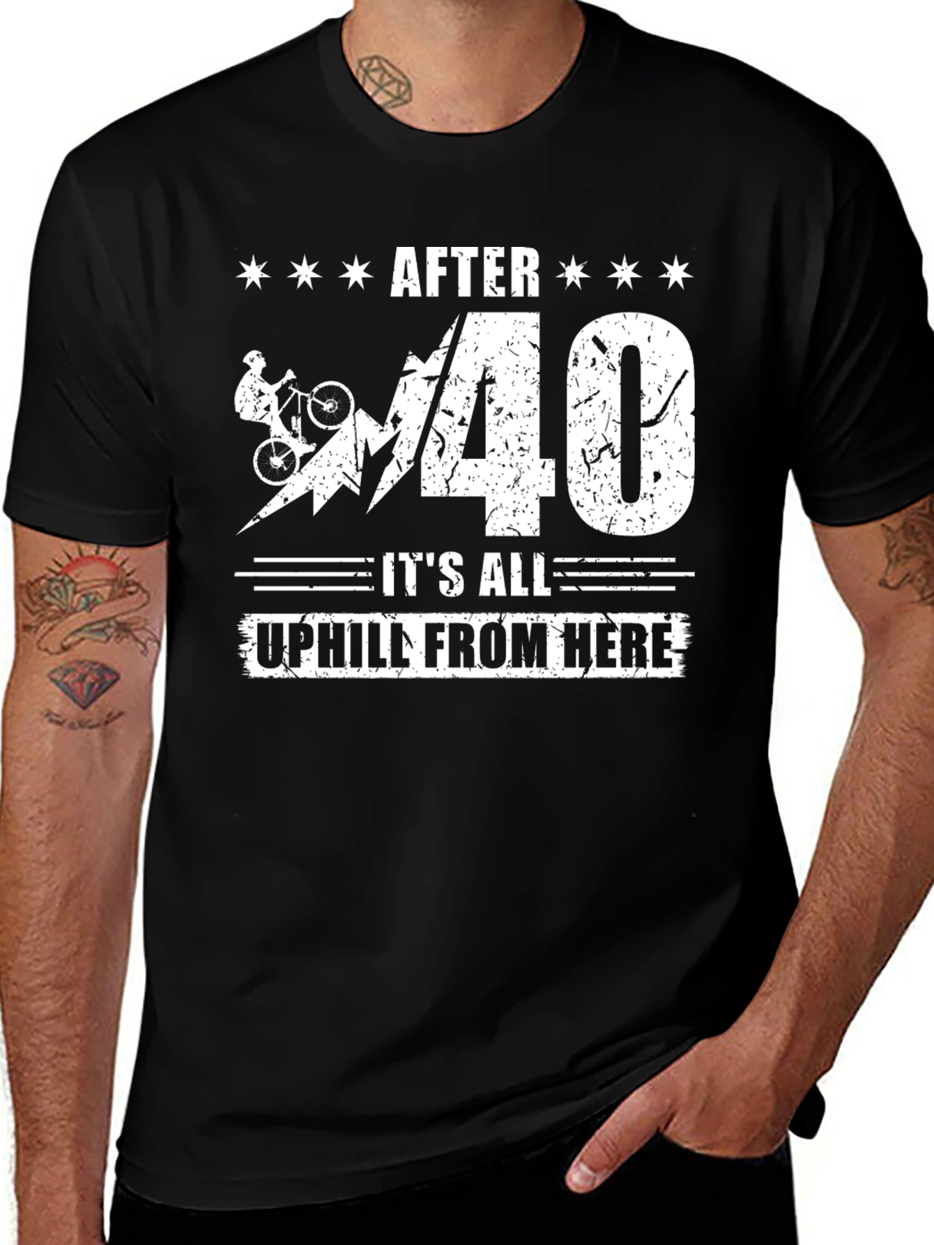 Variant 30 of After 40 It's All Uphill T-Shirt