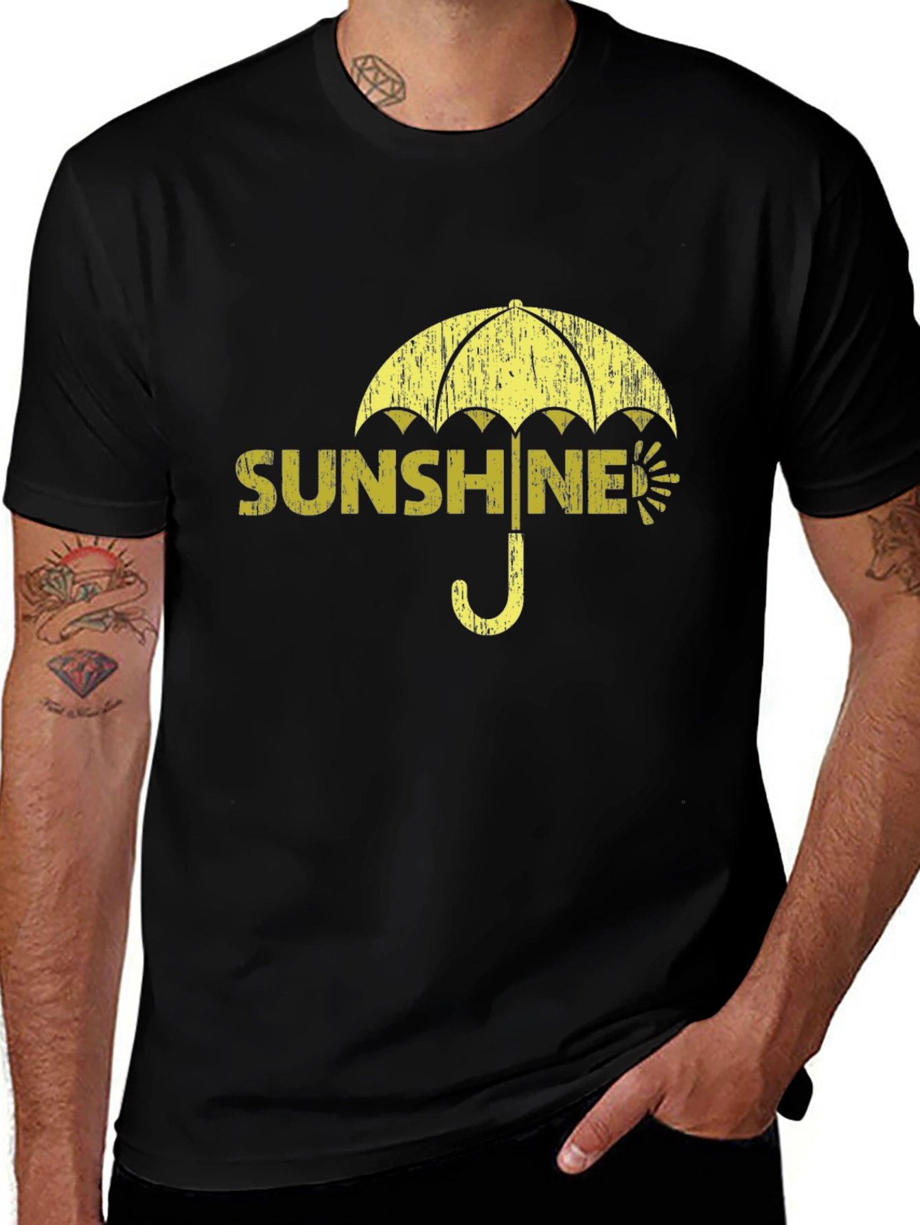 Variant 25 of Sunshine Umbrella Graphic T-Shirt - Black