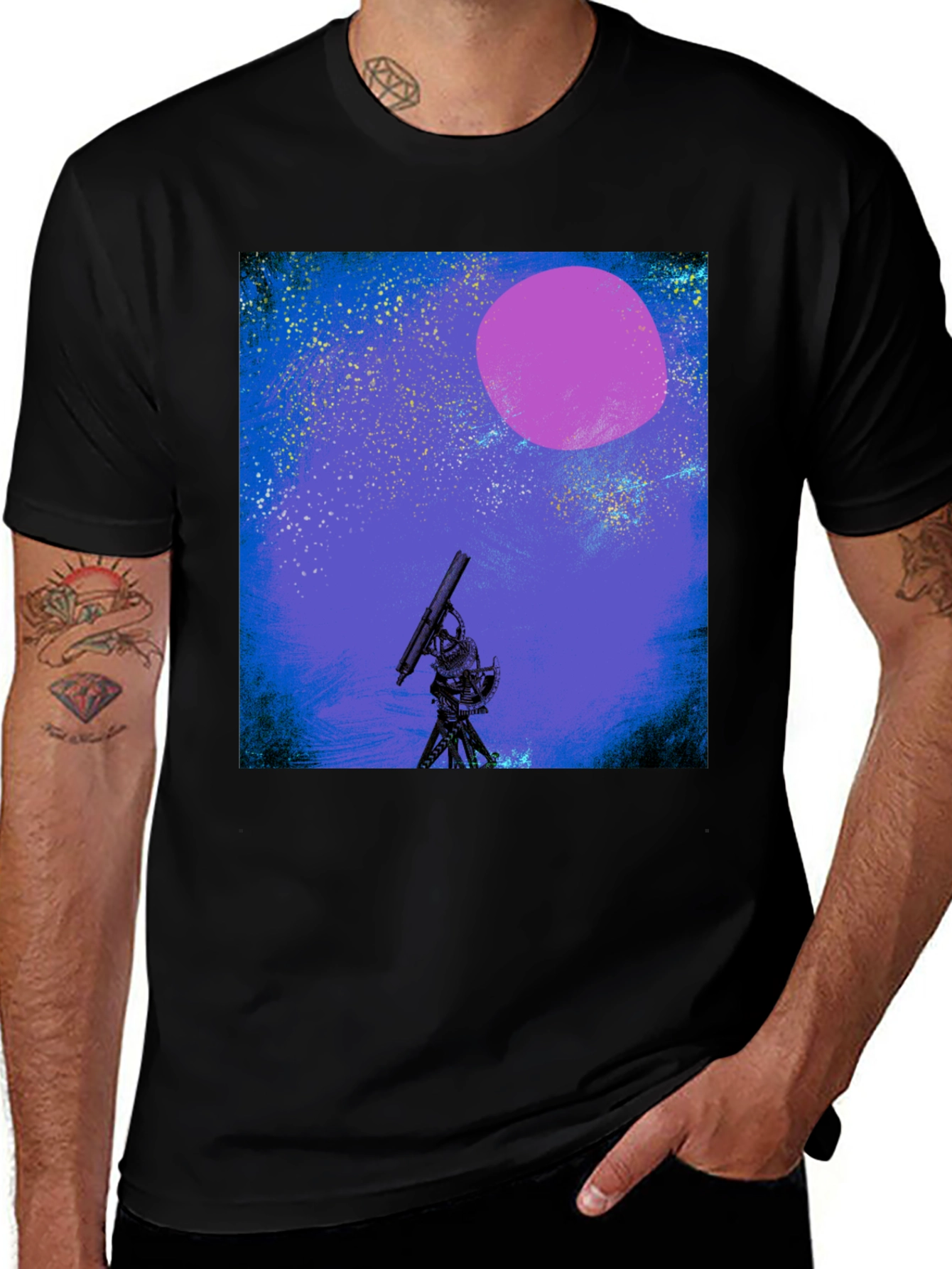 Variant 12 of Space Telescope Graphic Tee - Night Sky Design