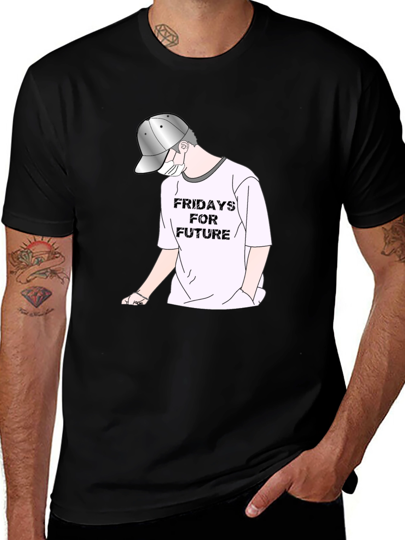 Fridays For Future Black Graphic Tee