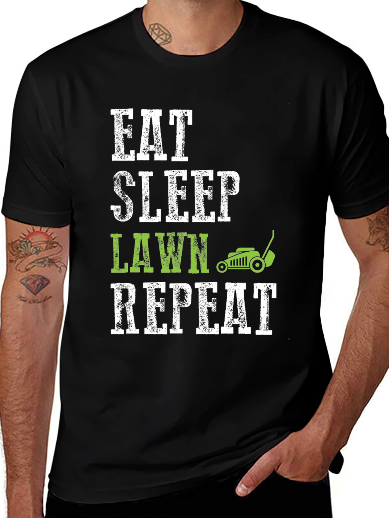 Variant 26 of Eat Sleep Lawn Repeat T-Shirt - Gardening Humor Tee