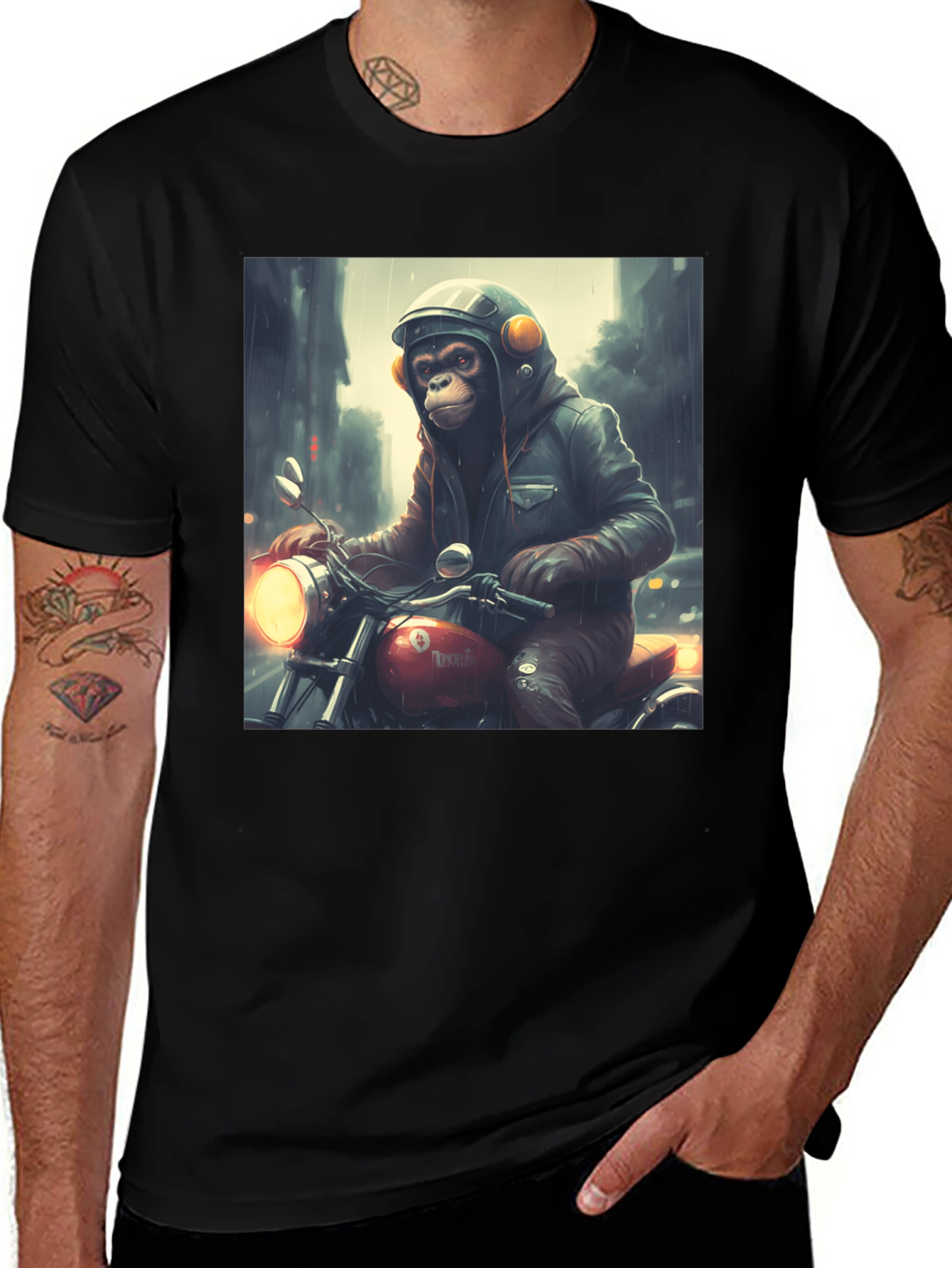 Variant 11 of Motorcycle Monkey Graphic Tee