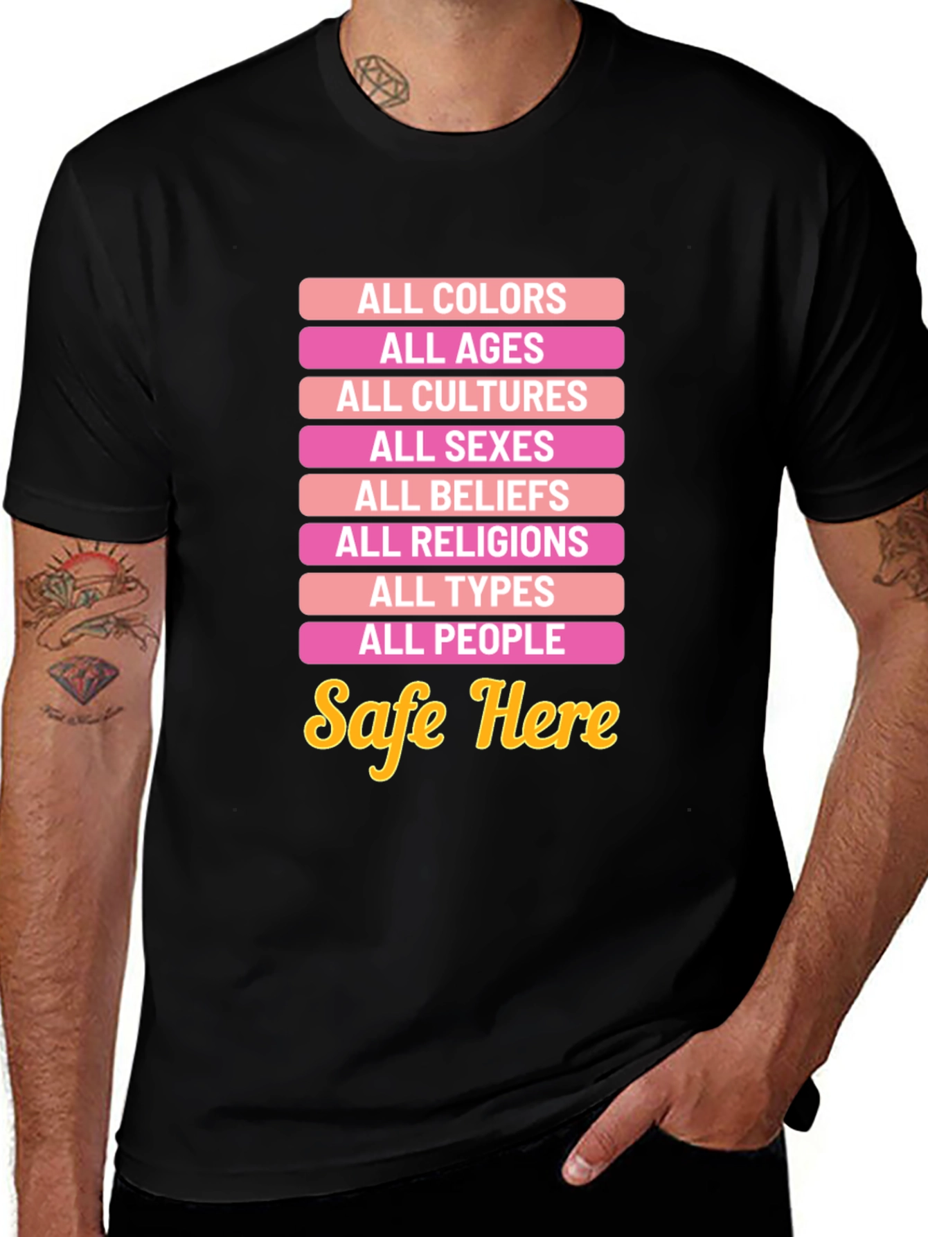 Variant 21 of Safe Here T-Shirt - All Inclusive Design