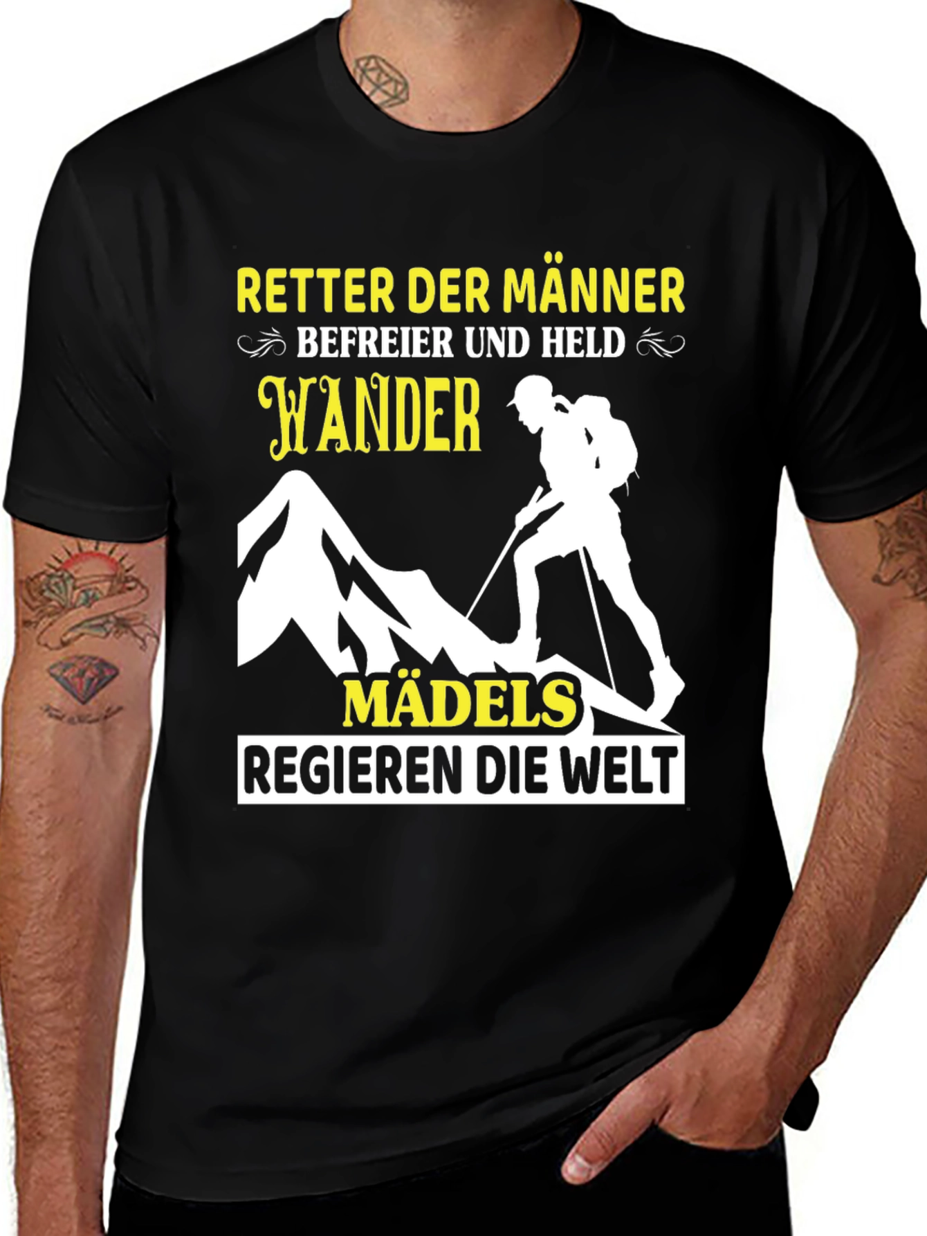 Variant 25 of Funny Hiking T-Shirt - Retter der Manner - Women Rule!