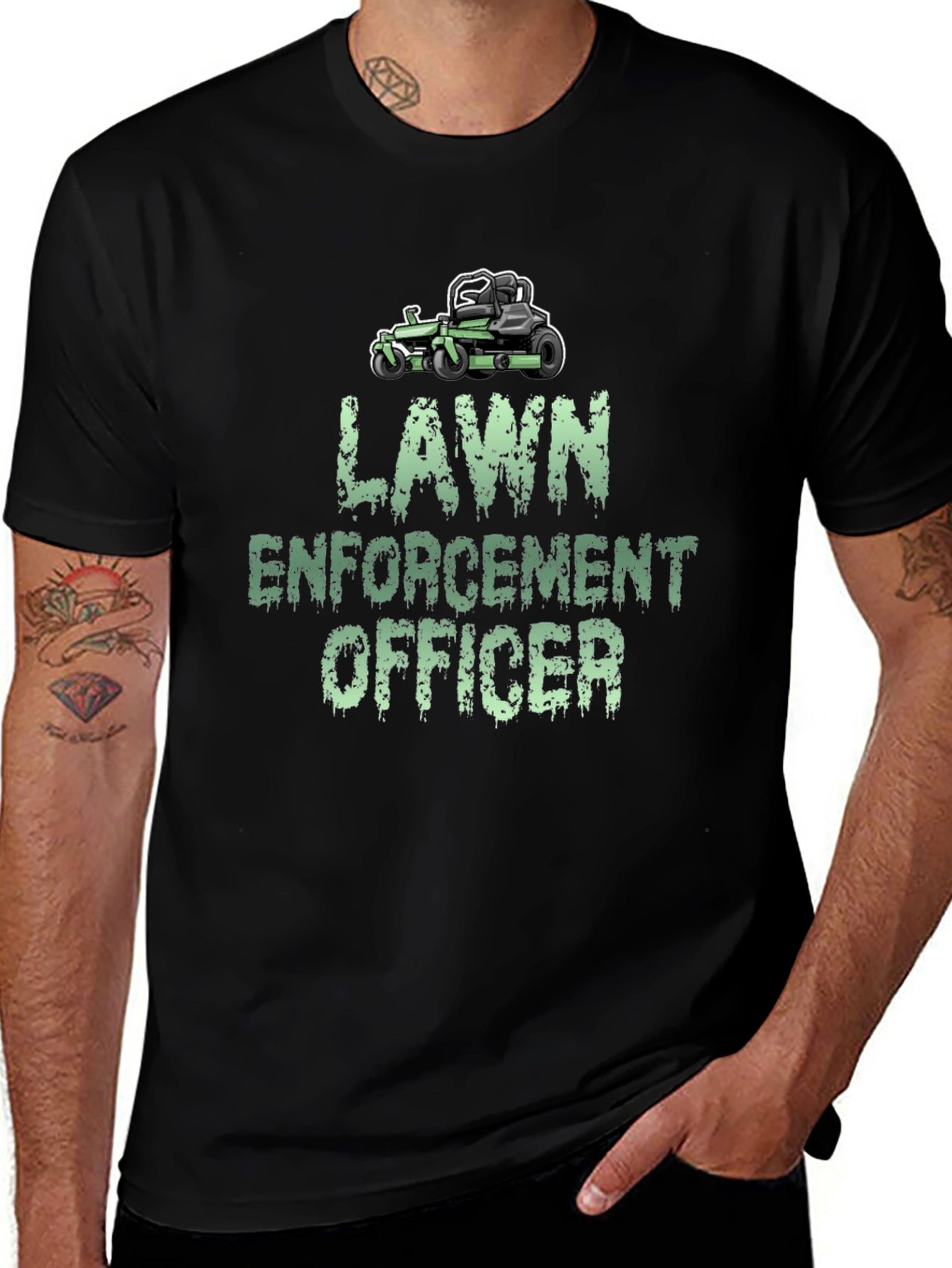 Lawn Enforcement Officer T-Shirt - Funny Lawn Mowing Tee