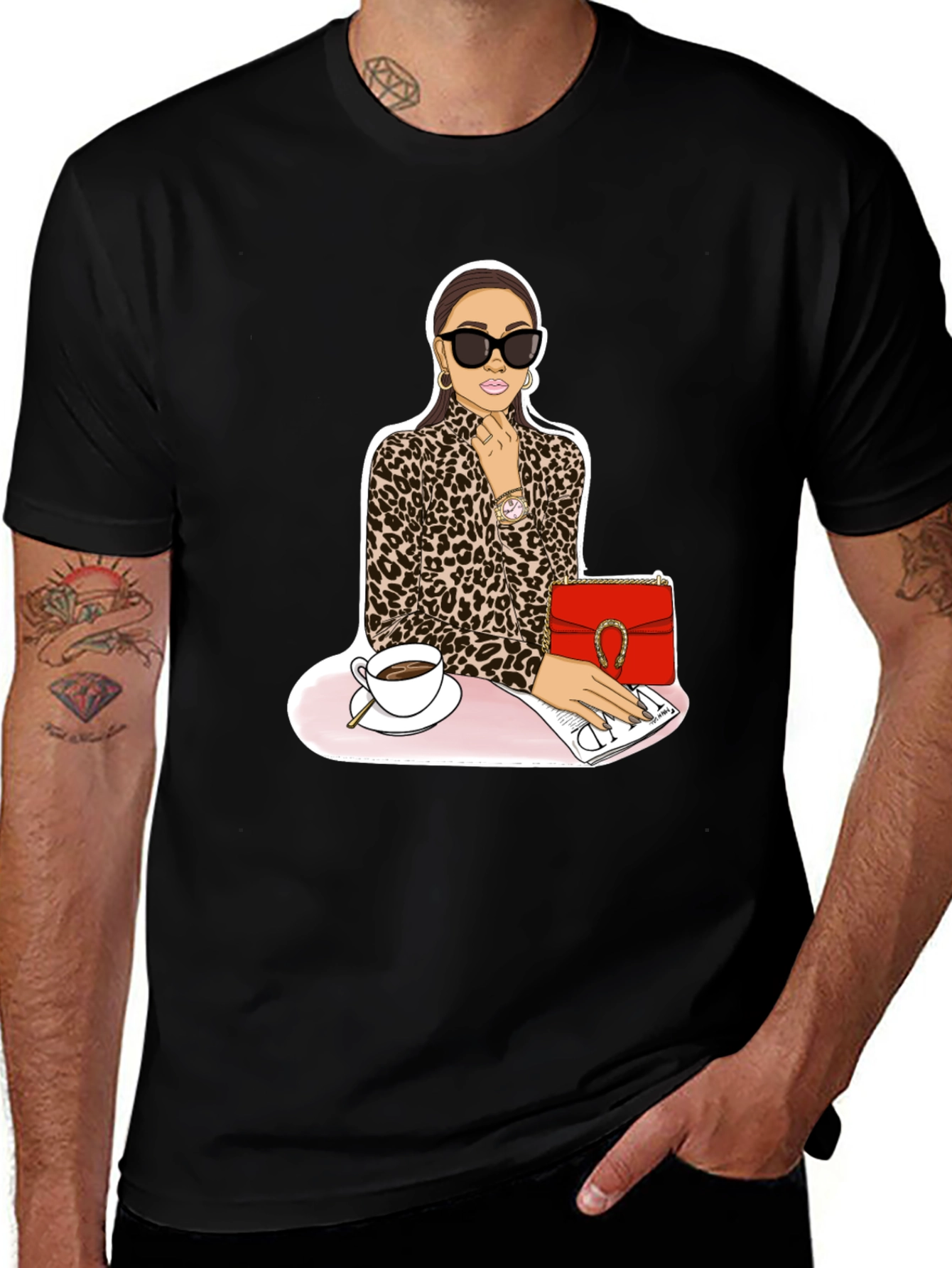 Variant 9 of Stylish Leopard Print Graphic Tee for Fashionistas