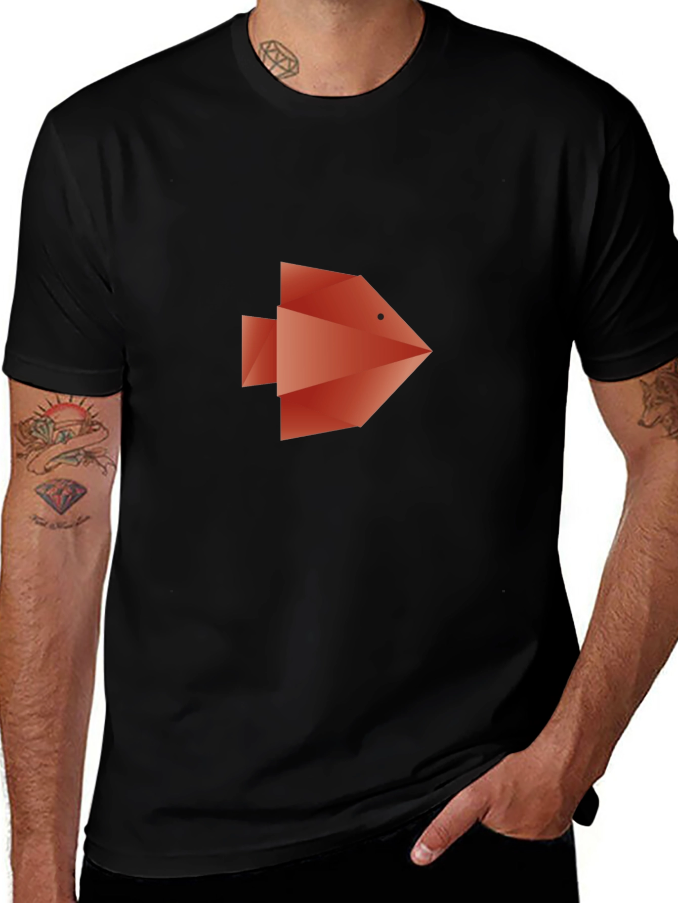 Variant 17 of Geometric Fish Graphic Tee - Modern Style