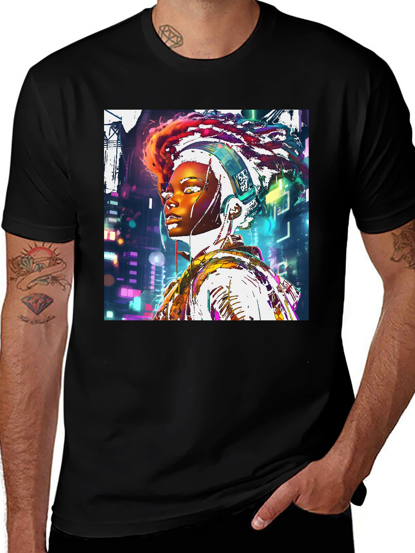 Variant 21 of Cyberpunk Afro-Futurist Graphic Tee