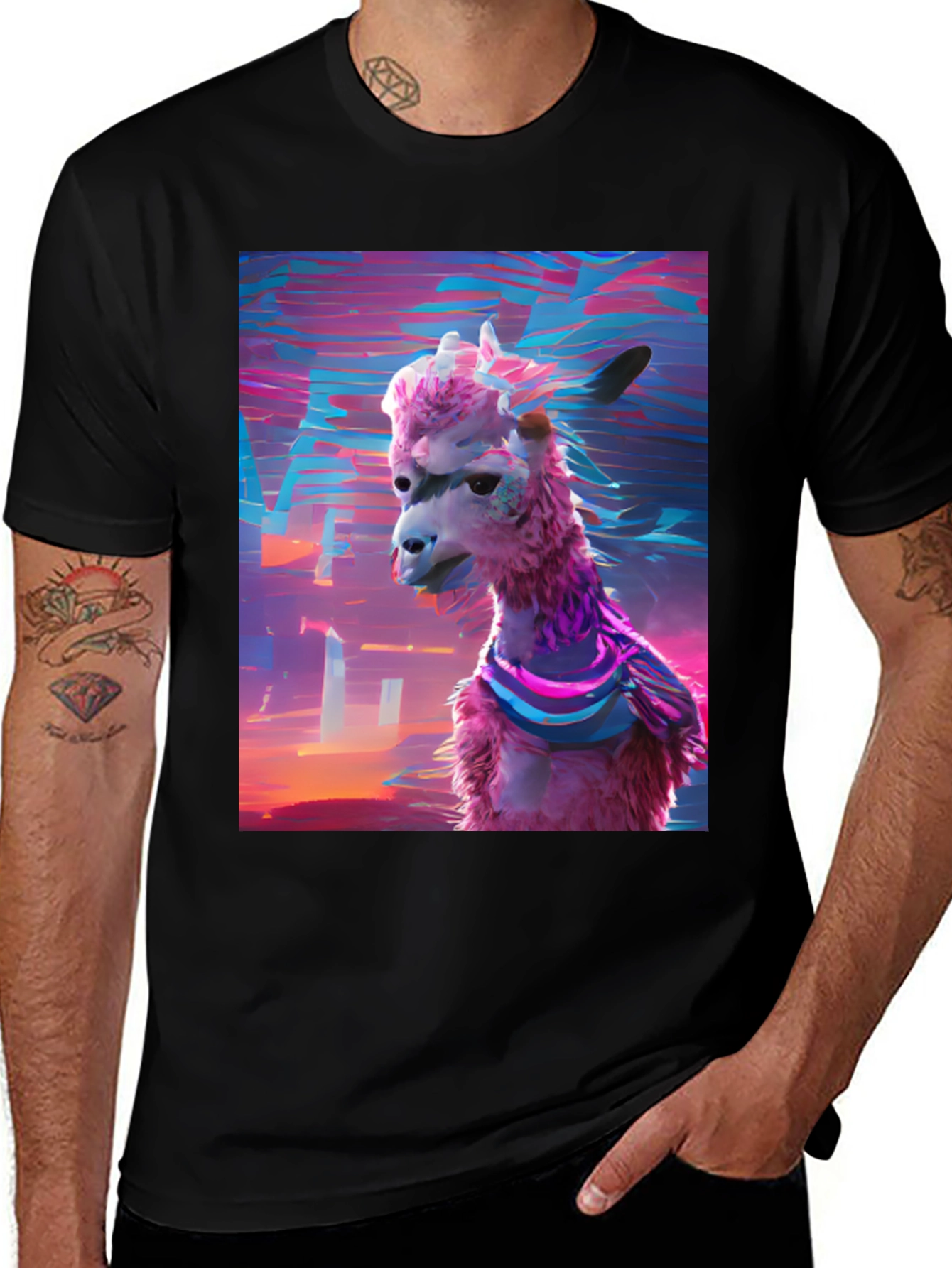 Variant 4 of Llama T-Shirt - Colorful Funky Design