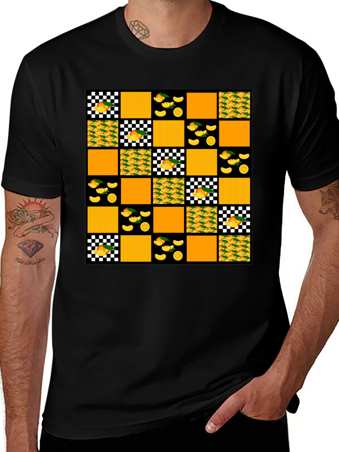 Variant 21 of Funky Orange Patchwork Tee