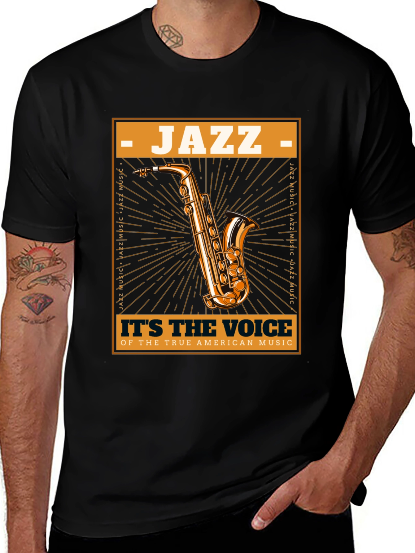Variant 23 of Jazz Music Saxophone T-Shirt
