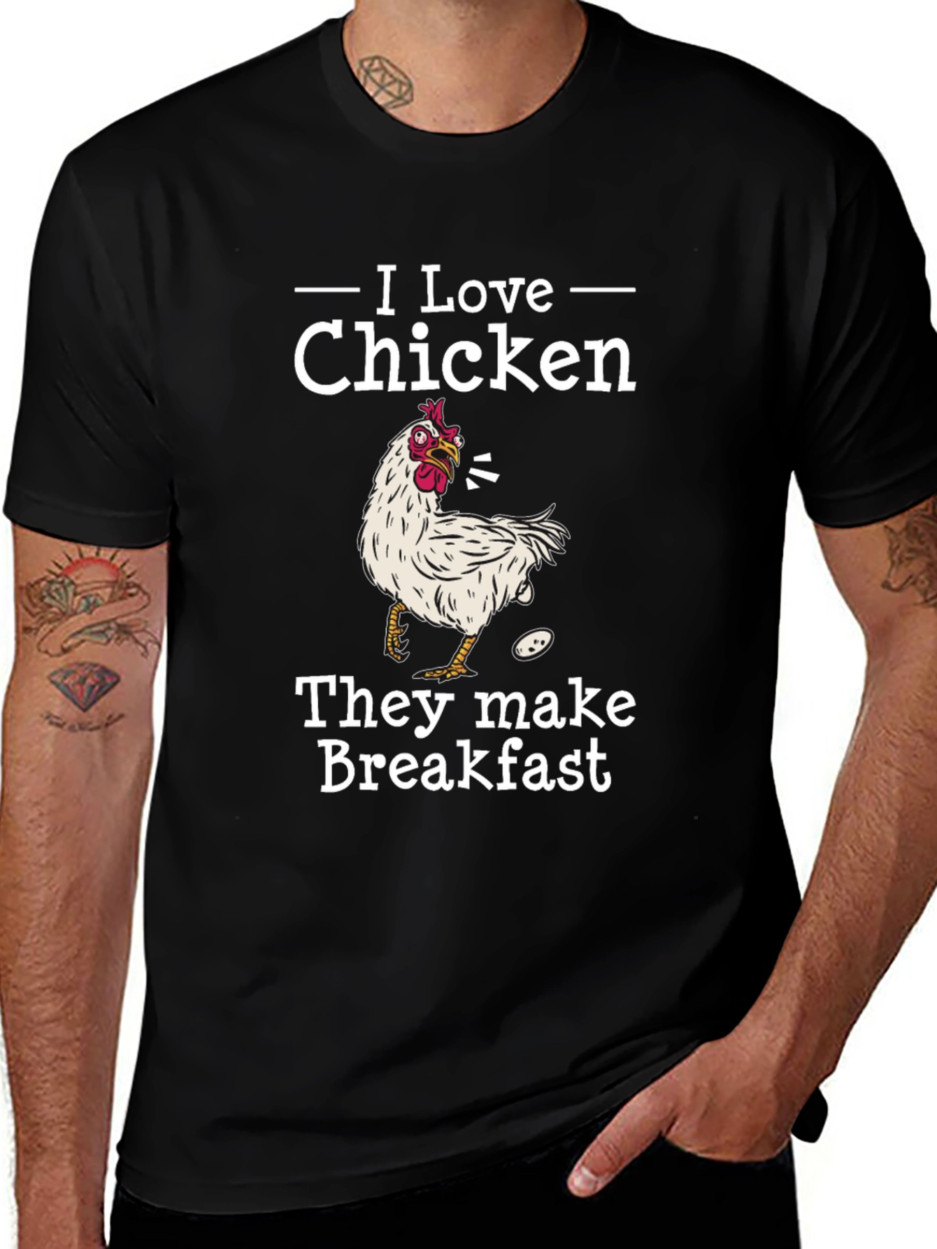 Variant 3 of I Love Chicken Breakfast Graphic Tee