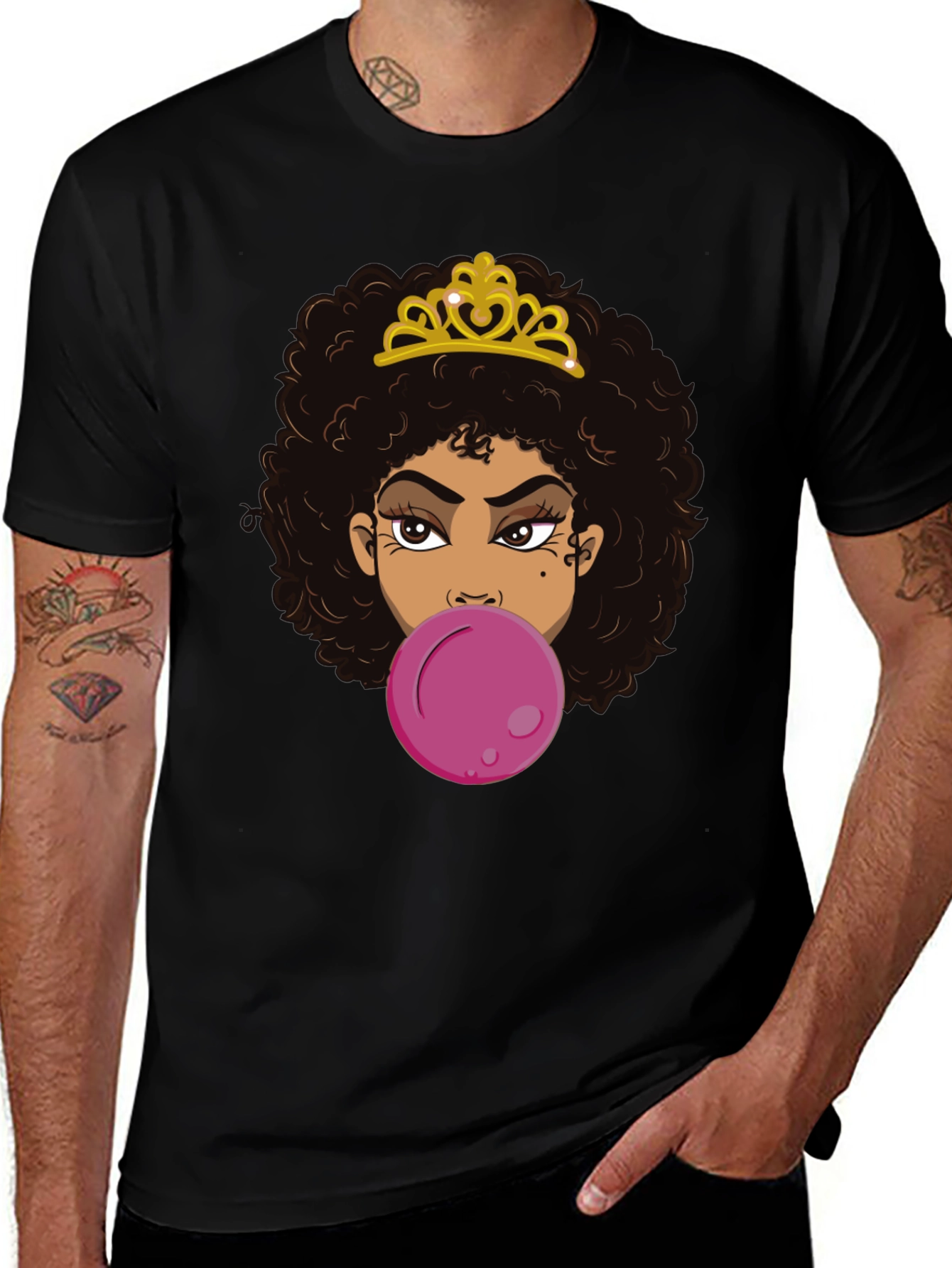 Variant 4 of Queen Bubble Gum T-Shirt - Black