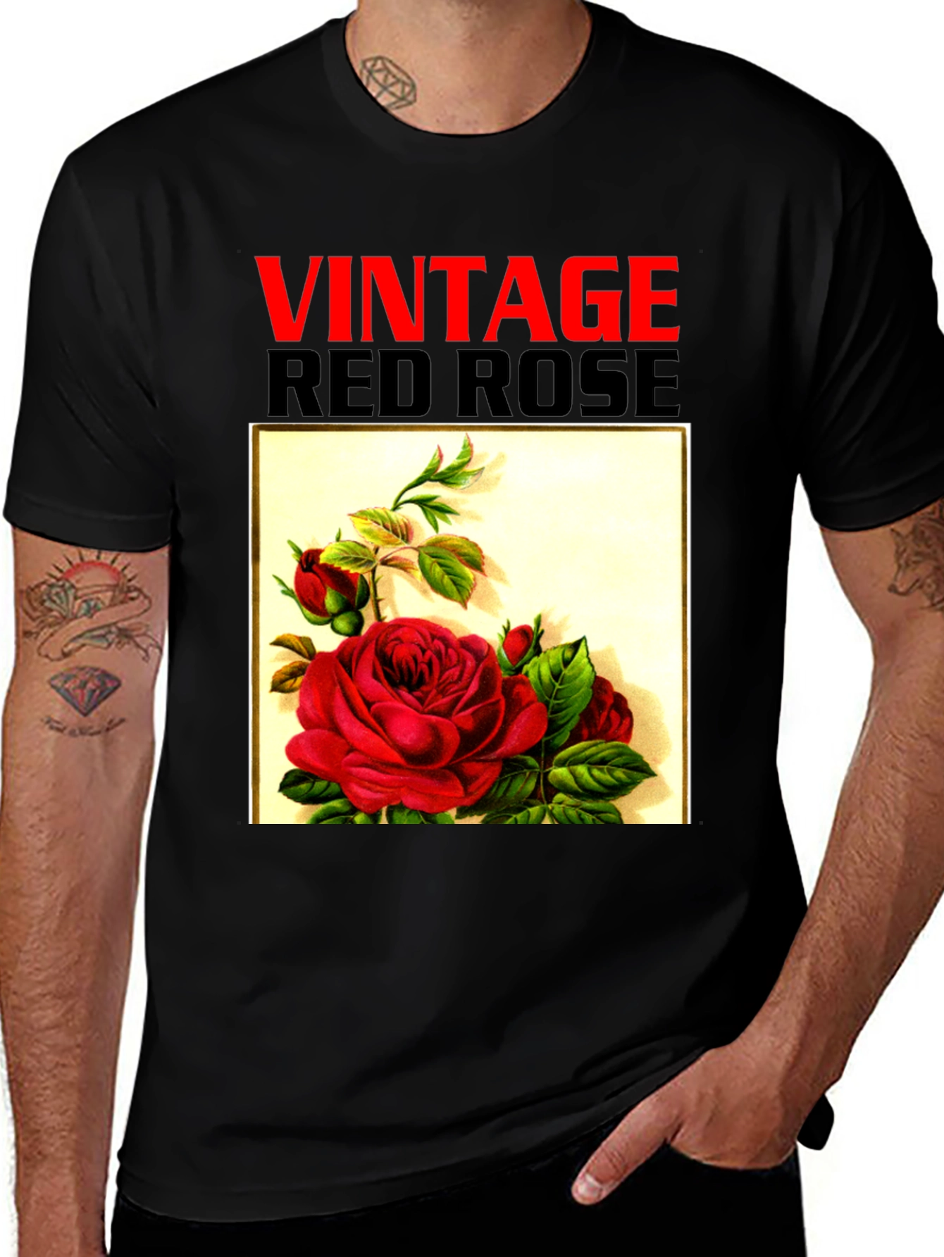 Variant 26 of Vintage Red Rose Graphic T-Shirt