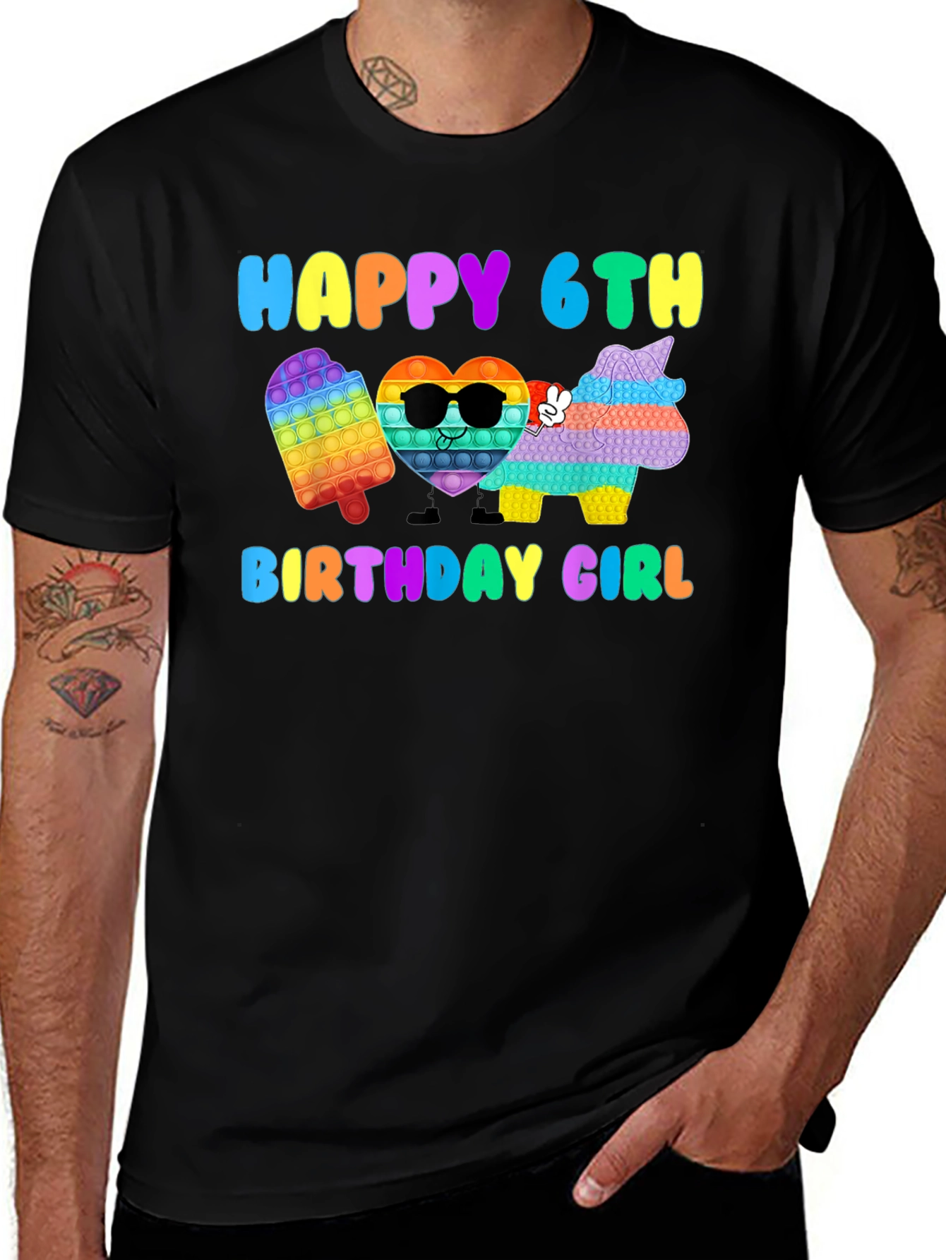 Happy 6th Birthday Girl Pop It T-Shirt