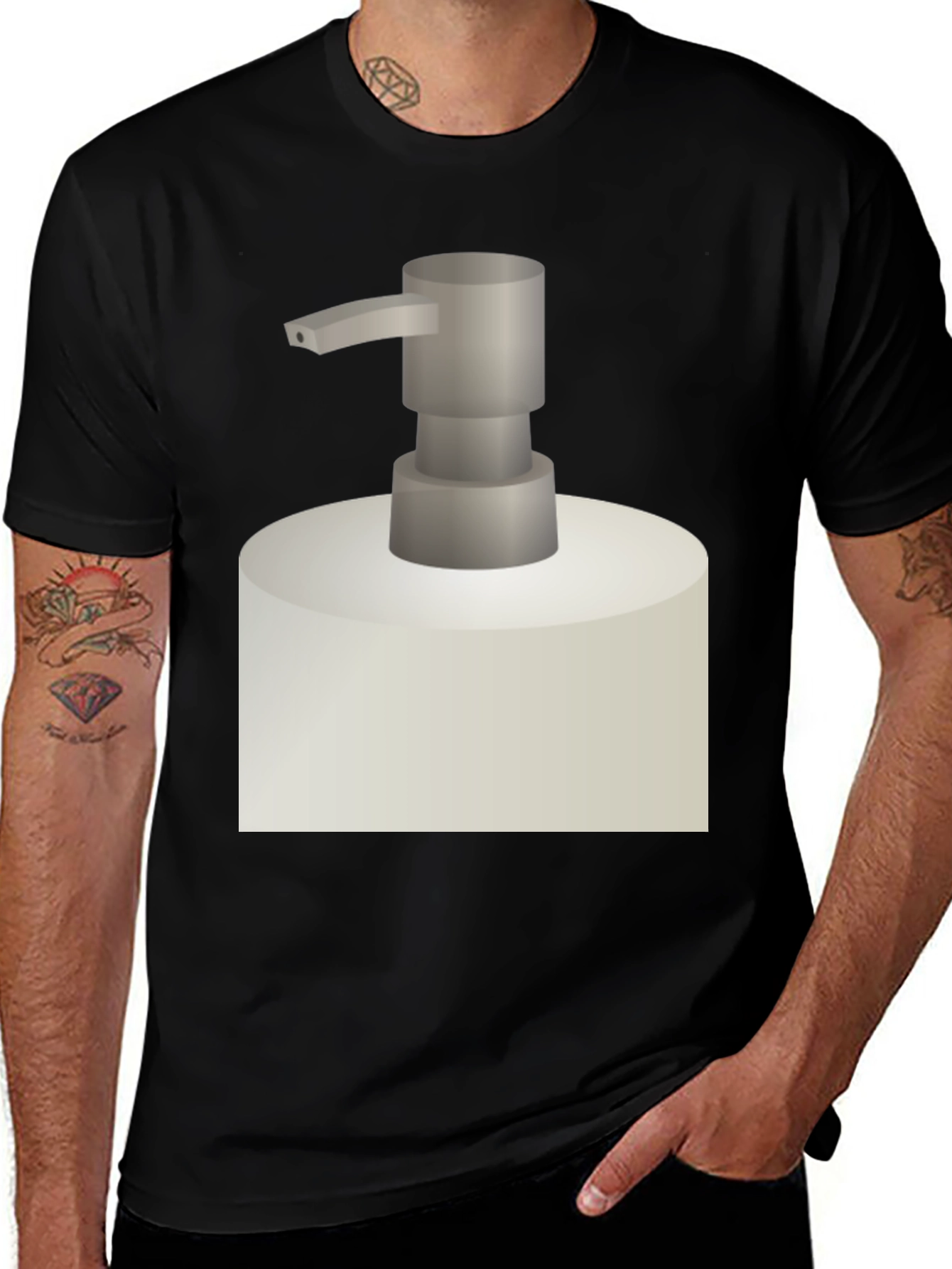 Variant 13 of Novelty Soap Dispenser Graphic Tee - Black